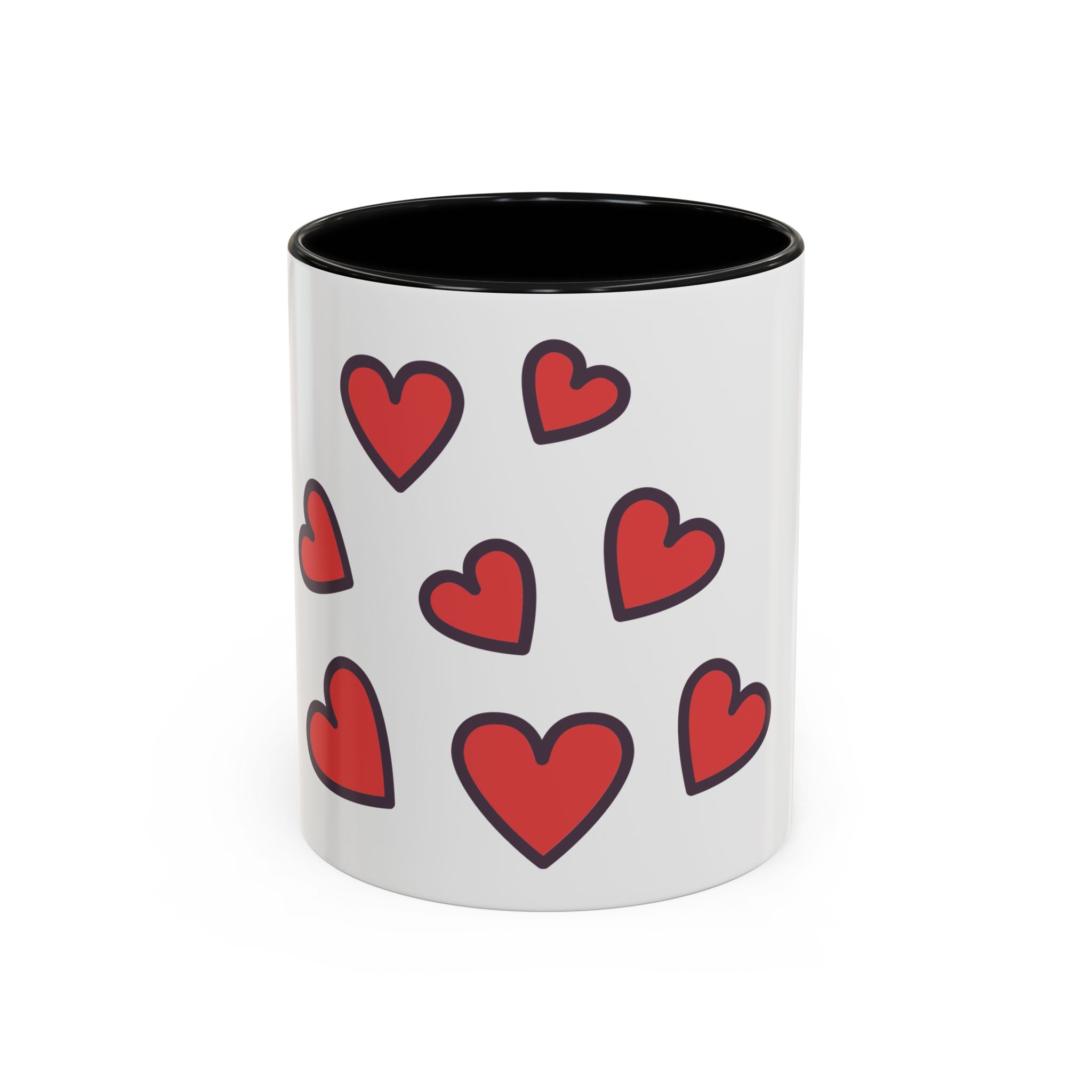 Heart Pattern Accent Coffee Mug (11/15oz)