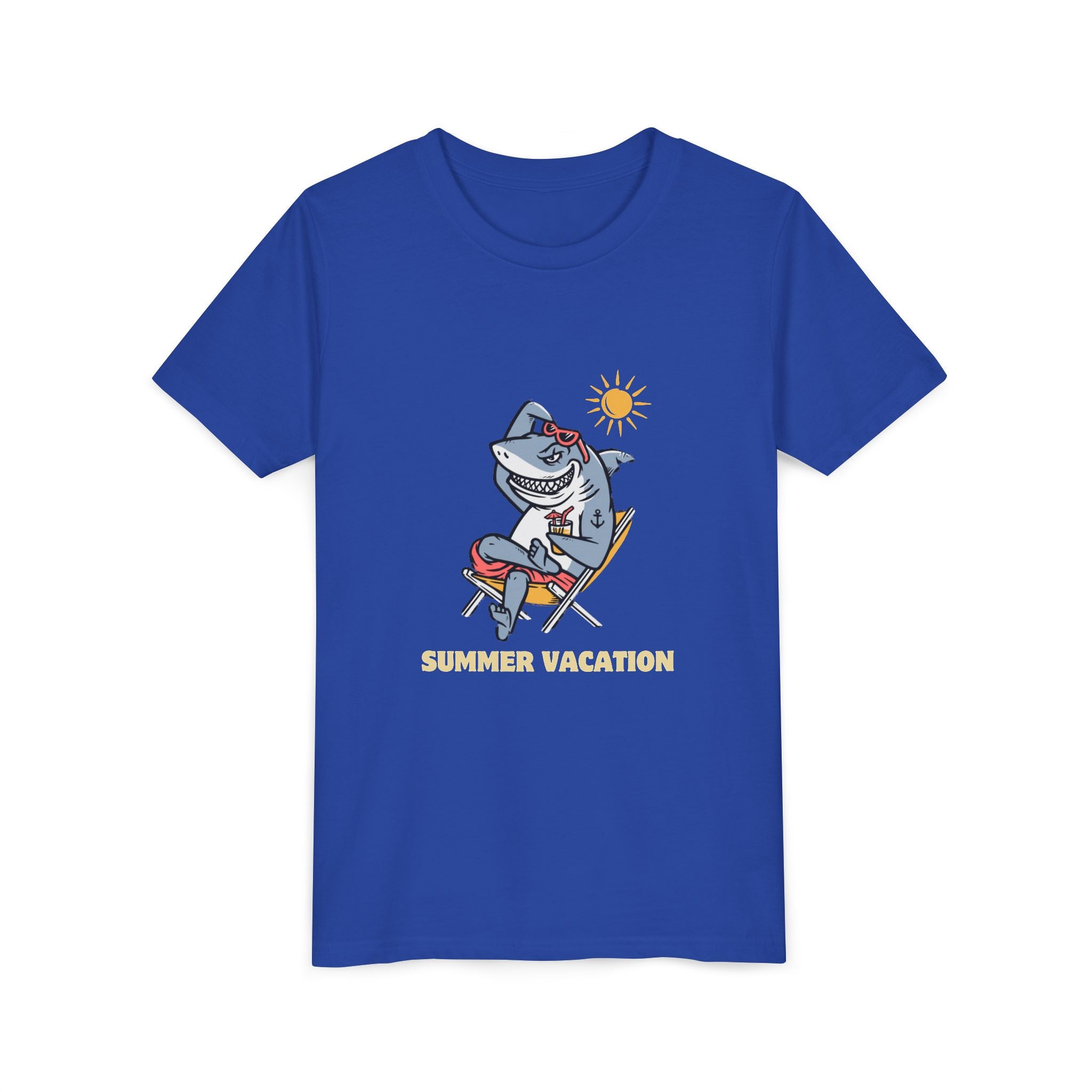 Summer Vacation Shark Youth Tee – Fun Kids Beach Shirt