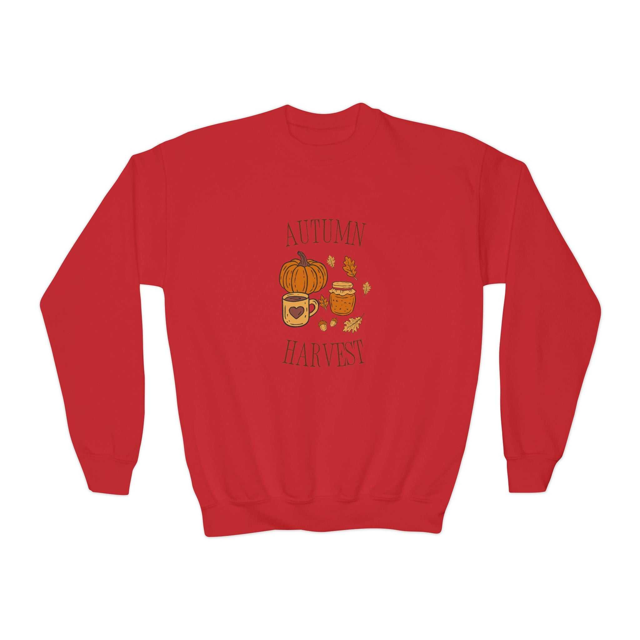 Cozy Autumn Pumpkin Harvest Youth Crewneck Sweatshirt