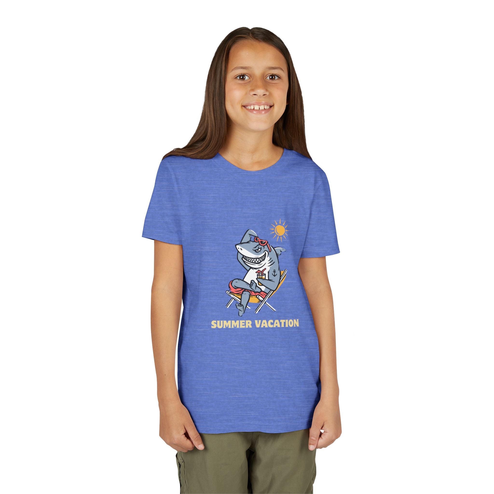 Summer Vacation Shark Youth Tee – Fun Kids Beach Shirt