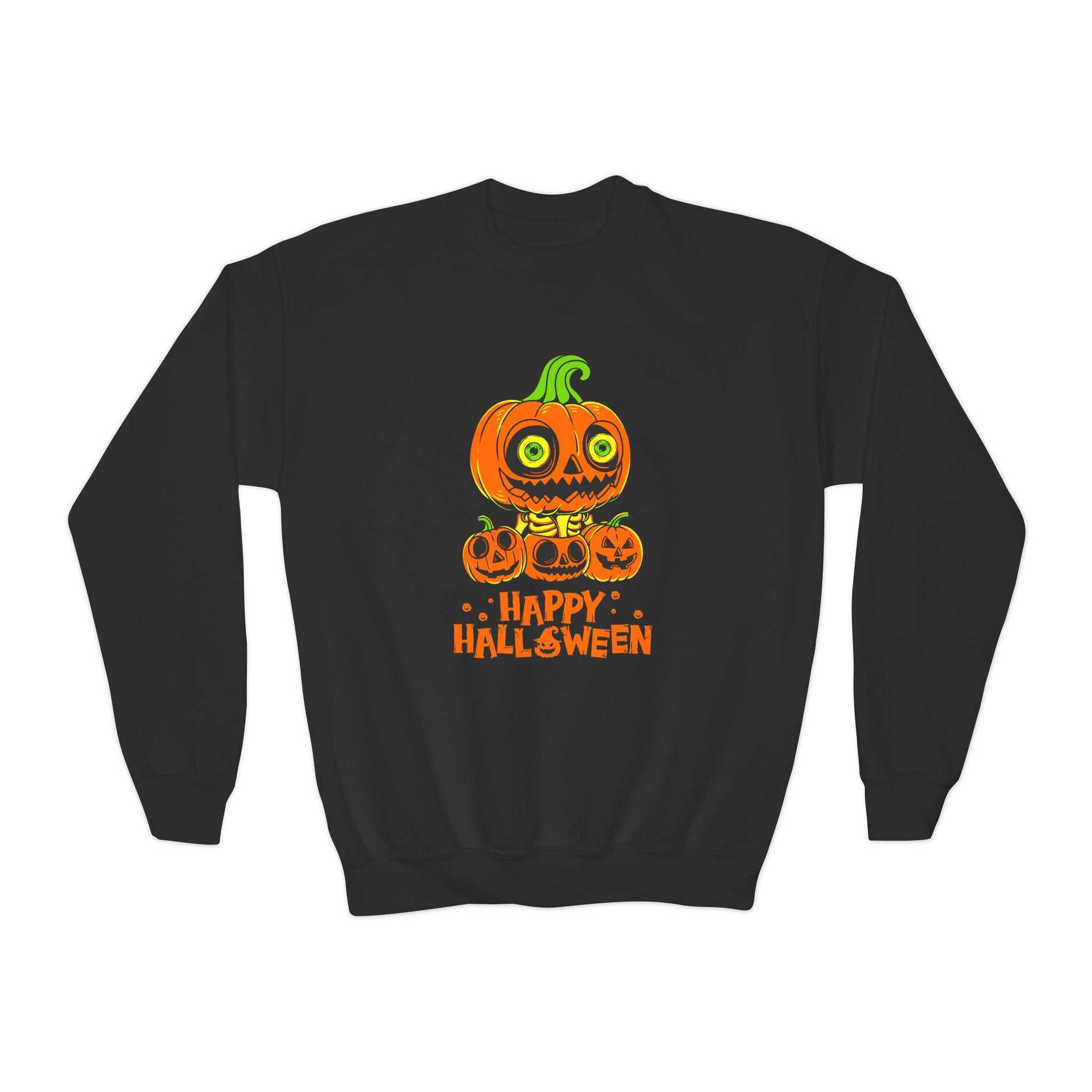 Scary Jack-O'-Lantern Halloween Pumpkin Youth Sweatshirt