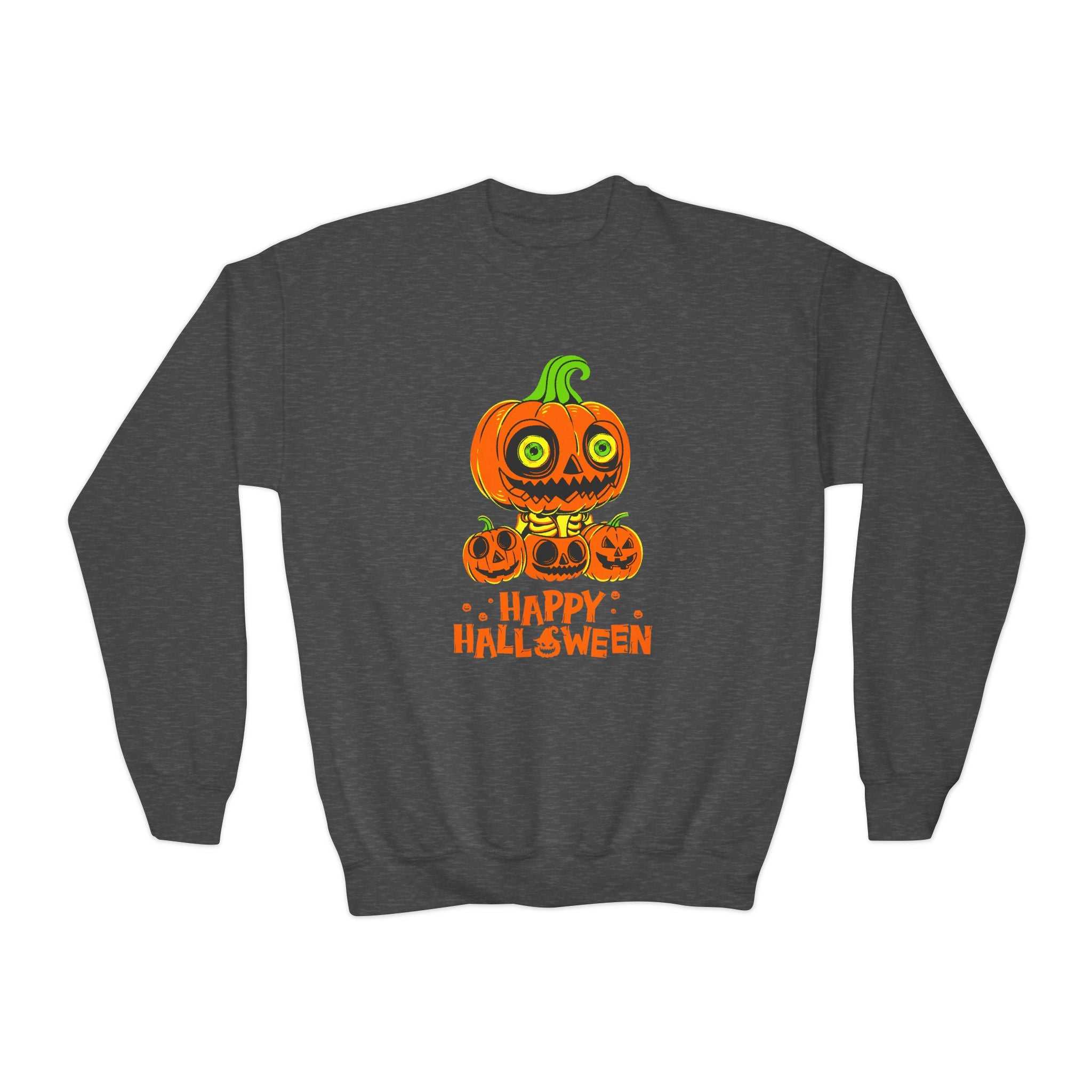 Scary Jack-O'-Lantern Halloween Pumpkin Youth Sweatshirt