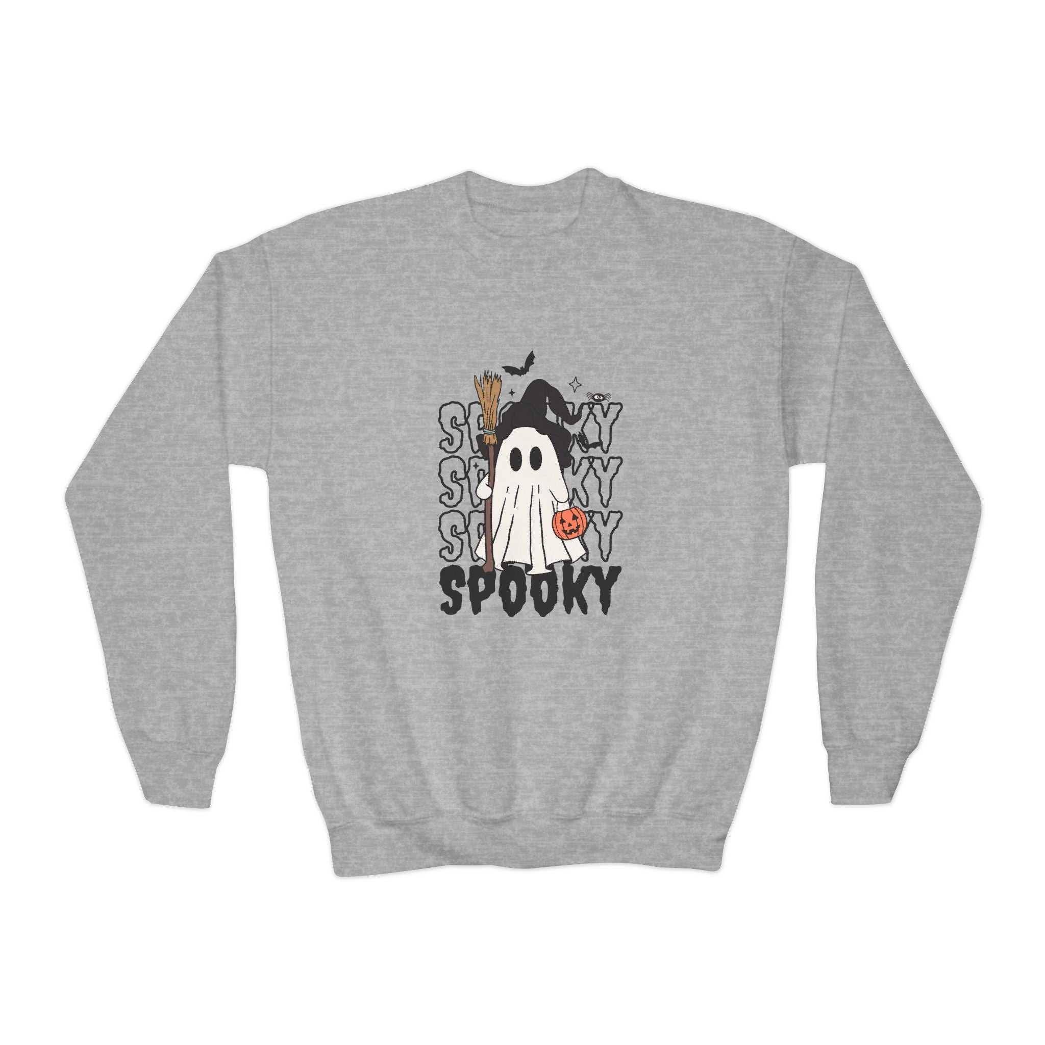 Youth Halloween Spooky Ghost Crewneck Sweatshirt