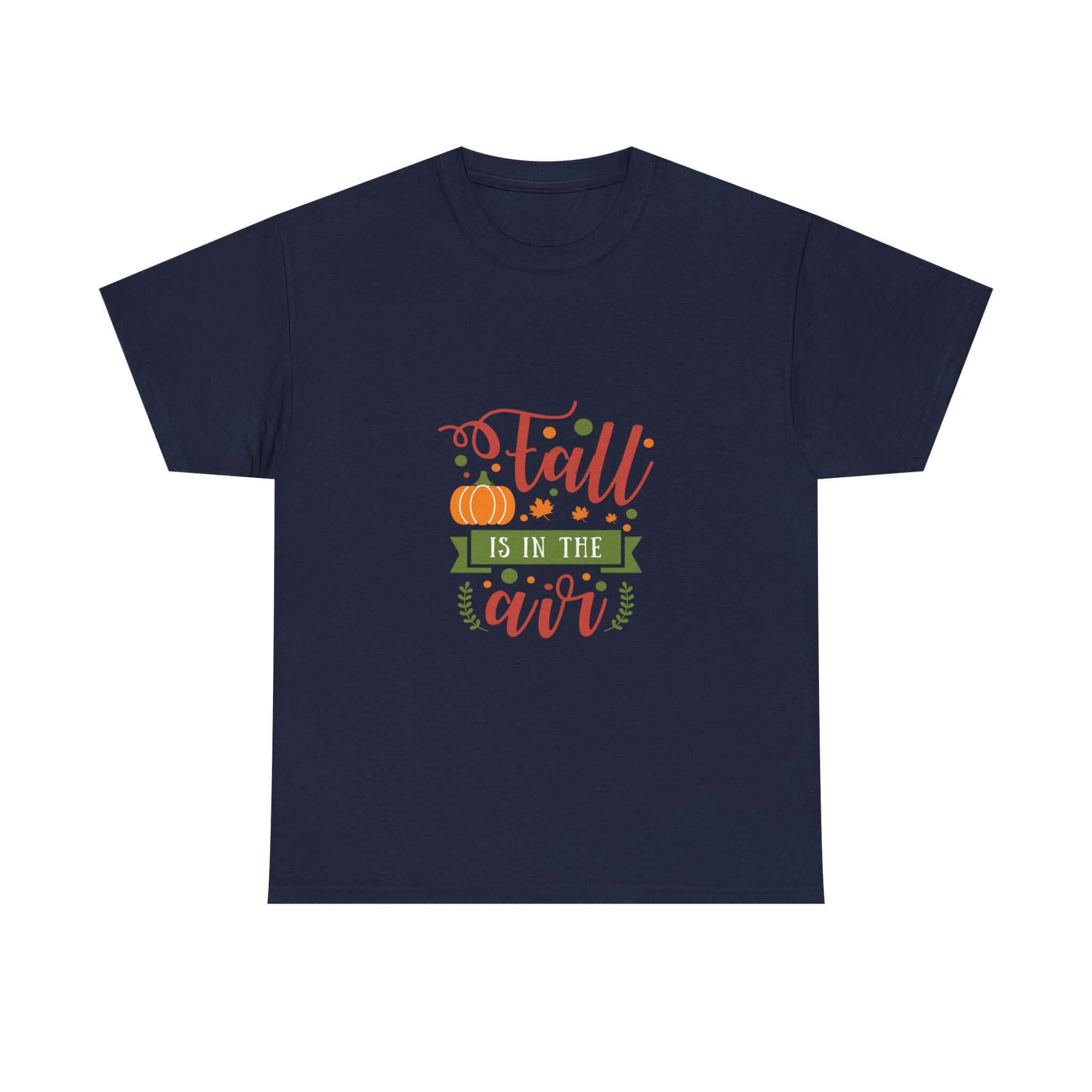 Fall Is in the Air Pumpkin Youth T-Shirt in navy