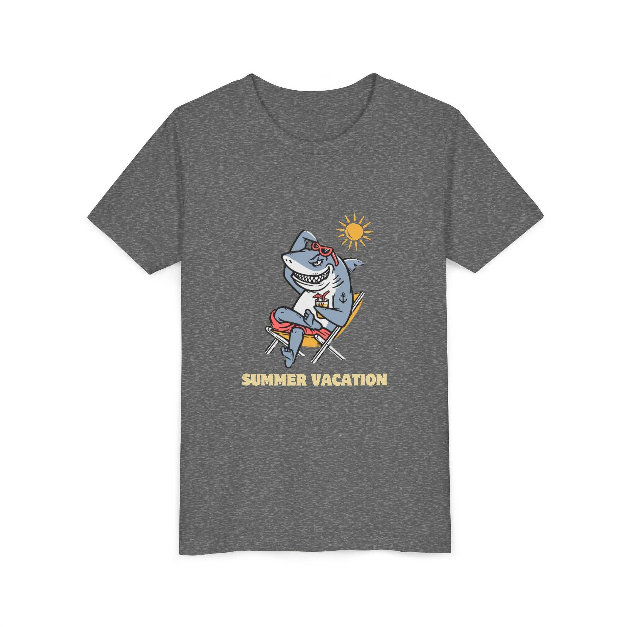 Summer Vacation Shark Youth Tee – Fun Kids Beach Shirt