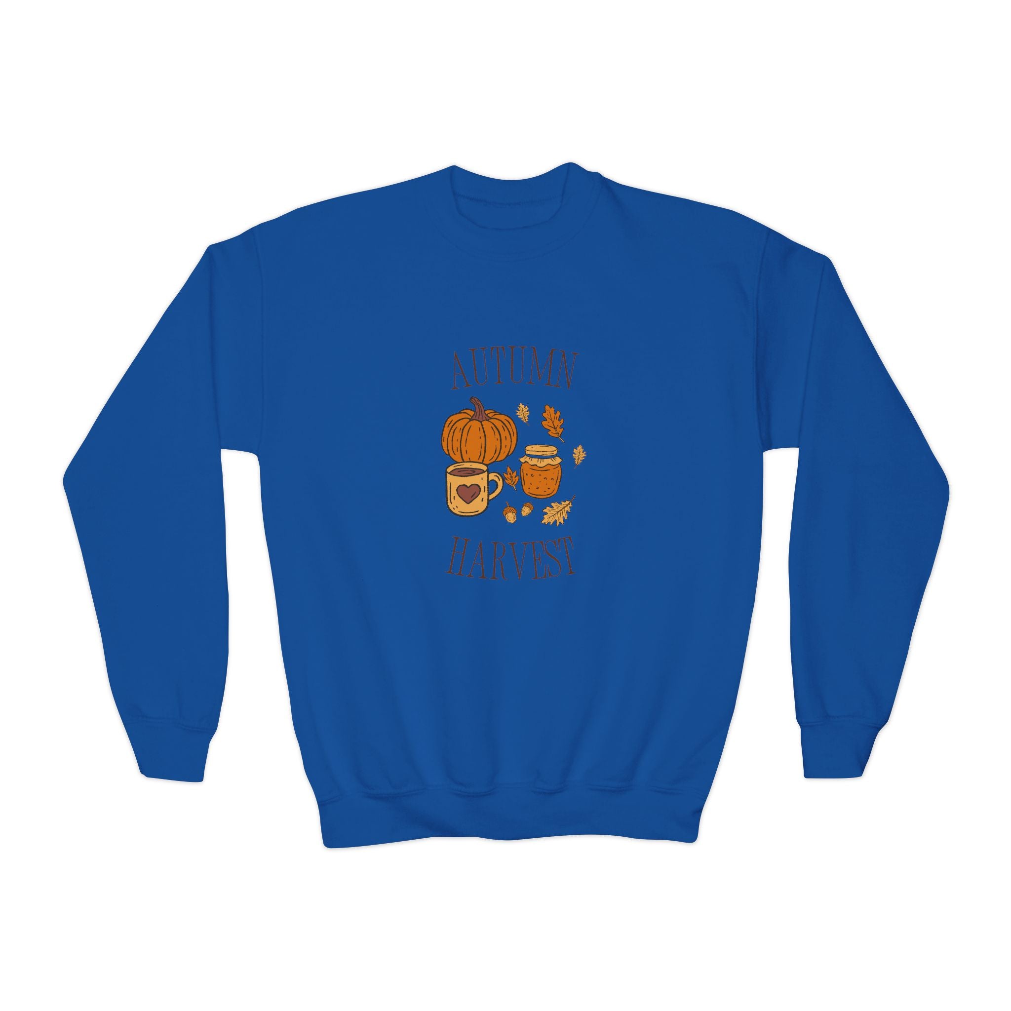 Cozy Autumn Pumpkin Harvest Youth Crewneck Sweatshirt