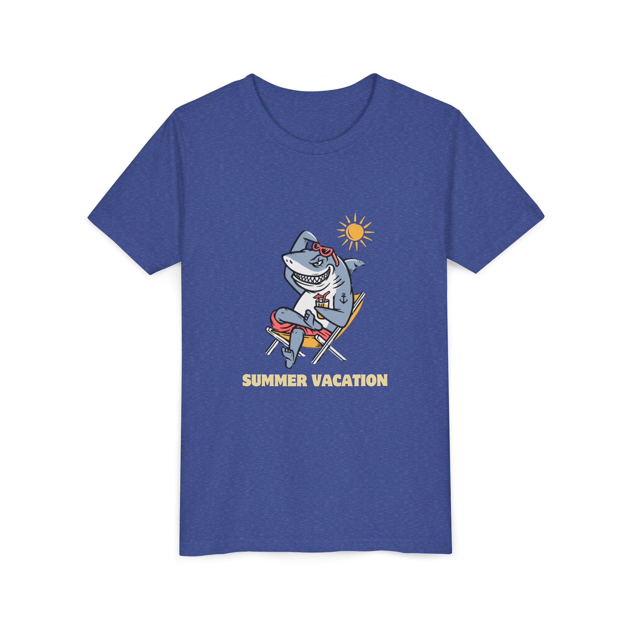 Summer Vacation Shark Youth Tee – Fun Kids Beach Shirt