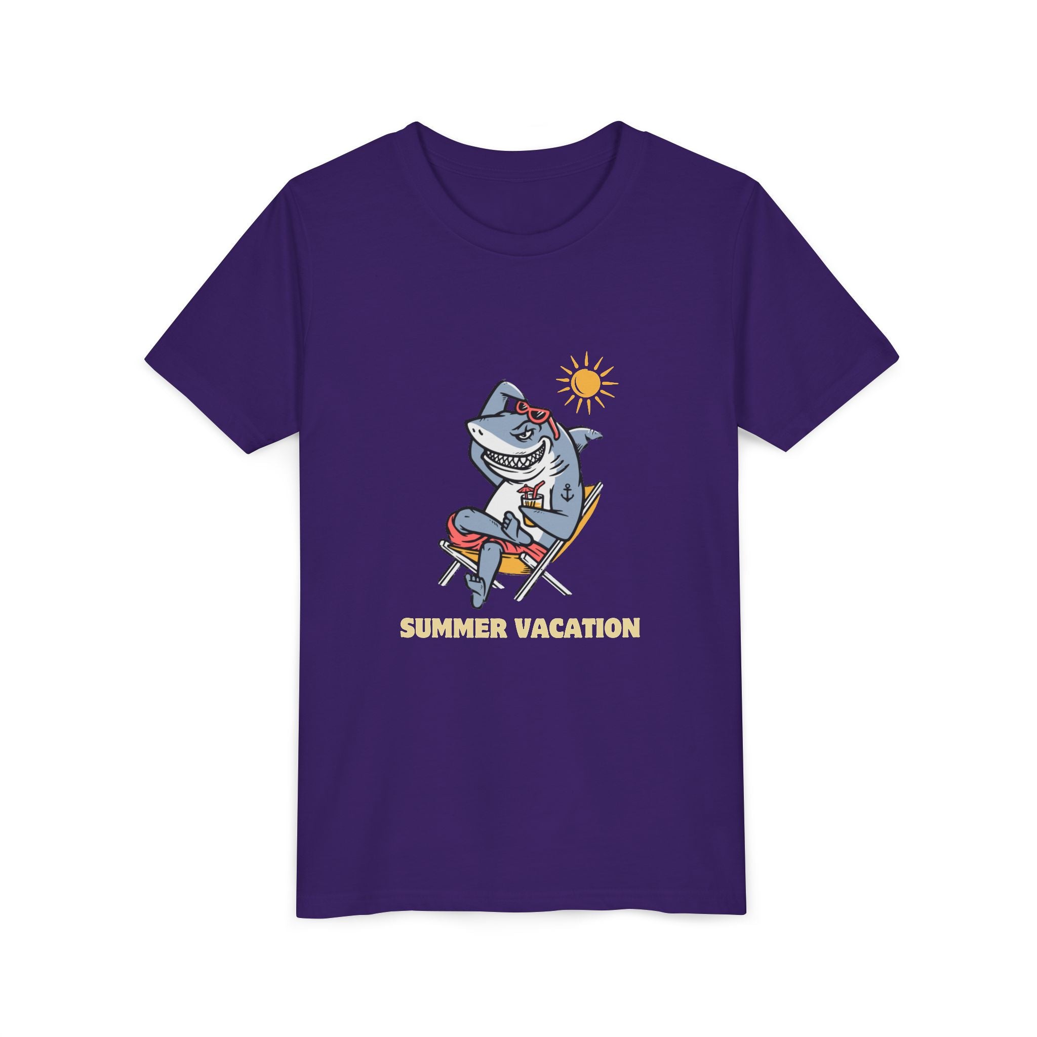 Summer Vacation Shark Youth Tee – Fun Kids Beach Shirt