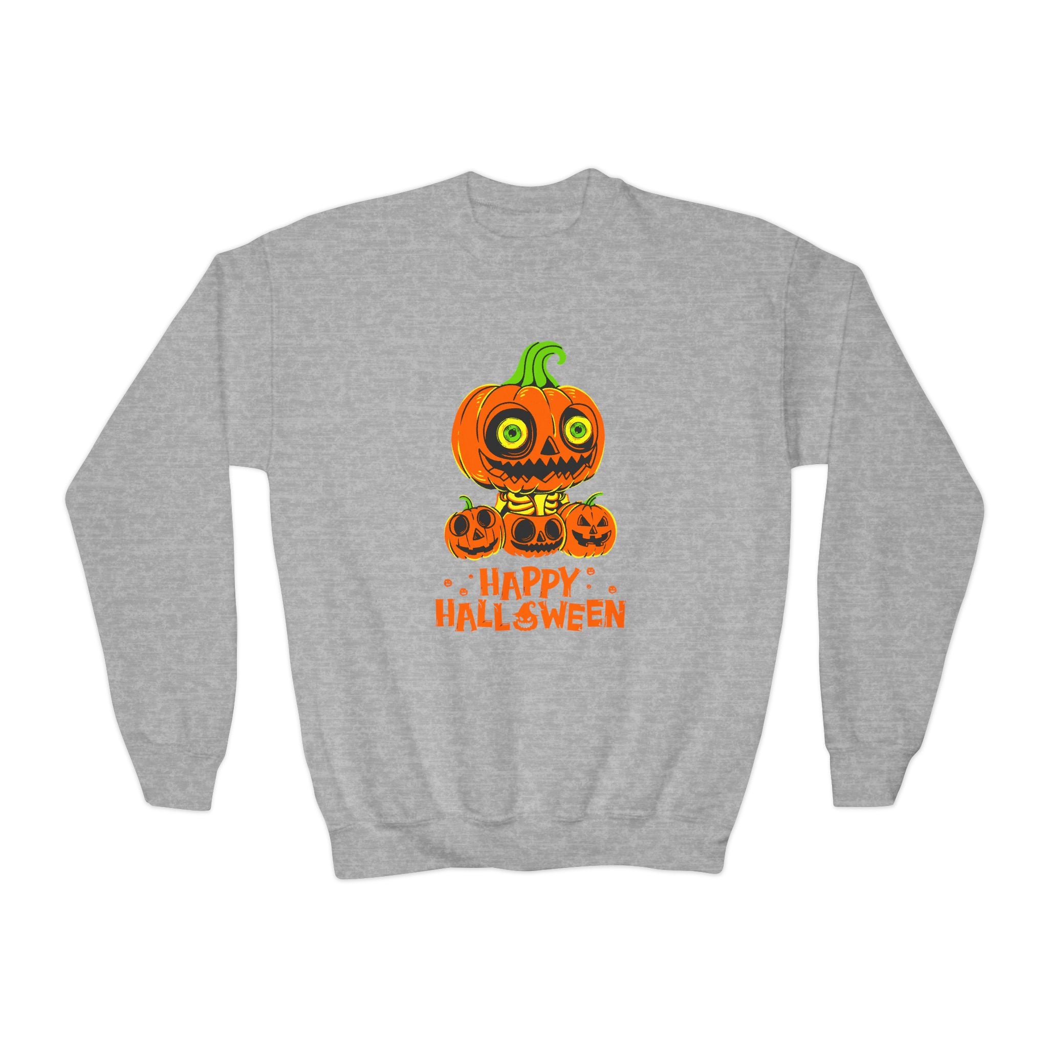 Scary Jack-O'-Lantern Halloween Pumpkin Youth Sweatshirt
