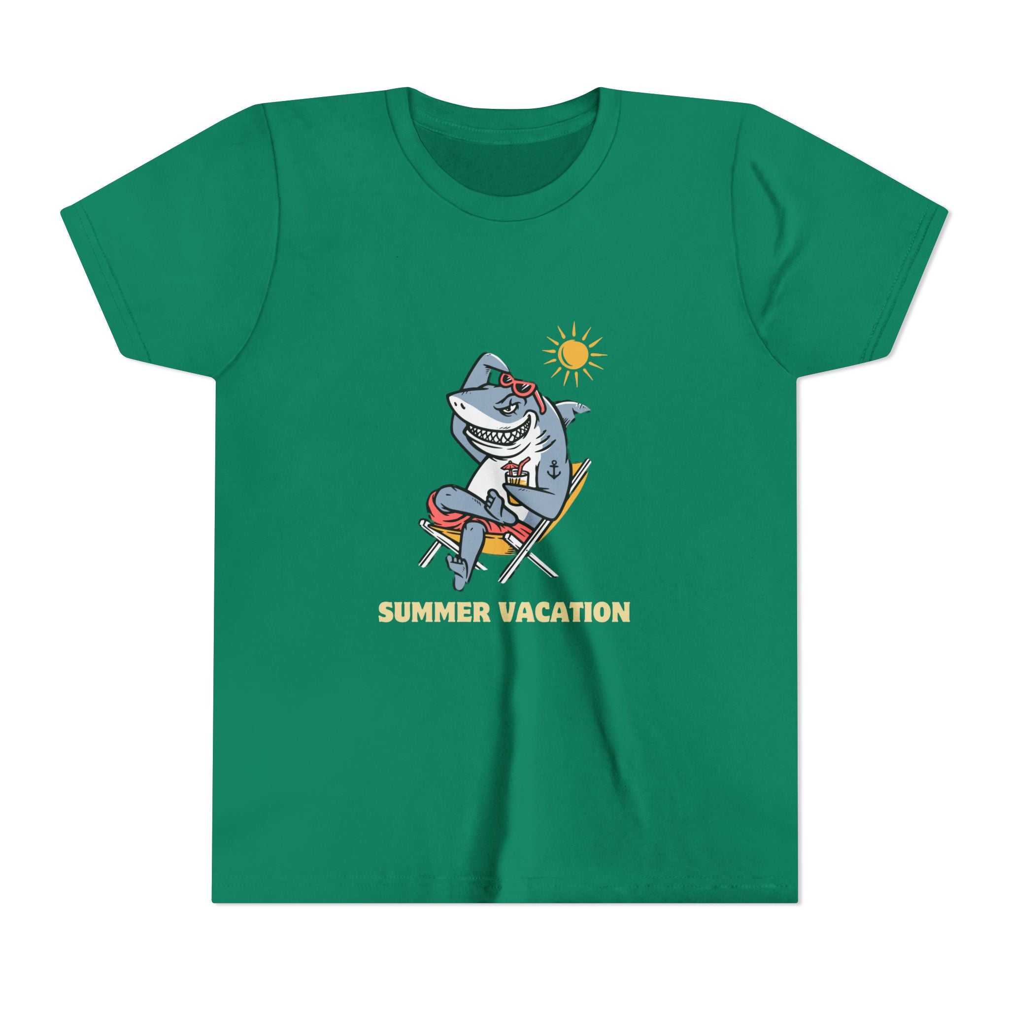 Summer Vacation Shark Youth Tee – Fun Kids Beach Shirt