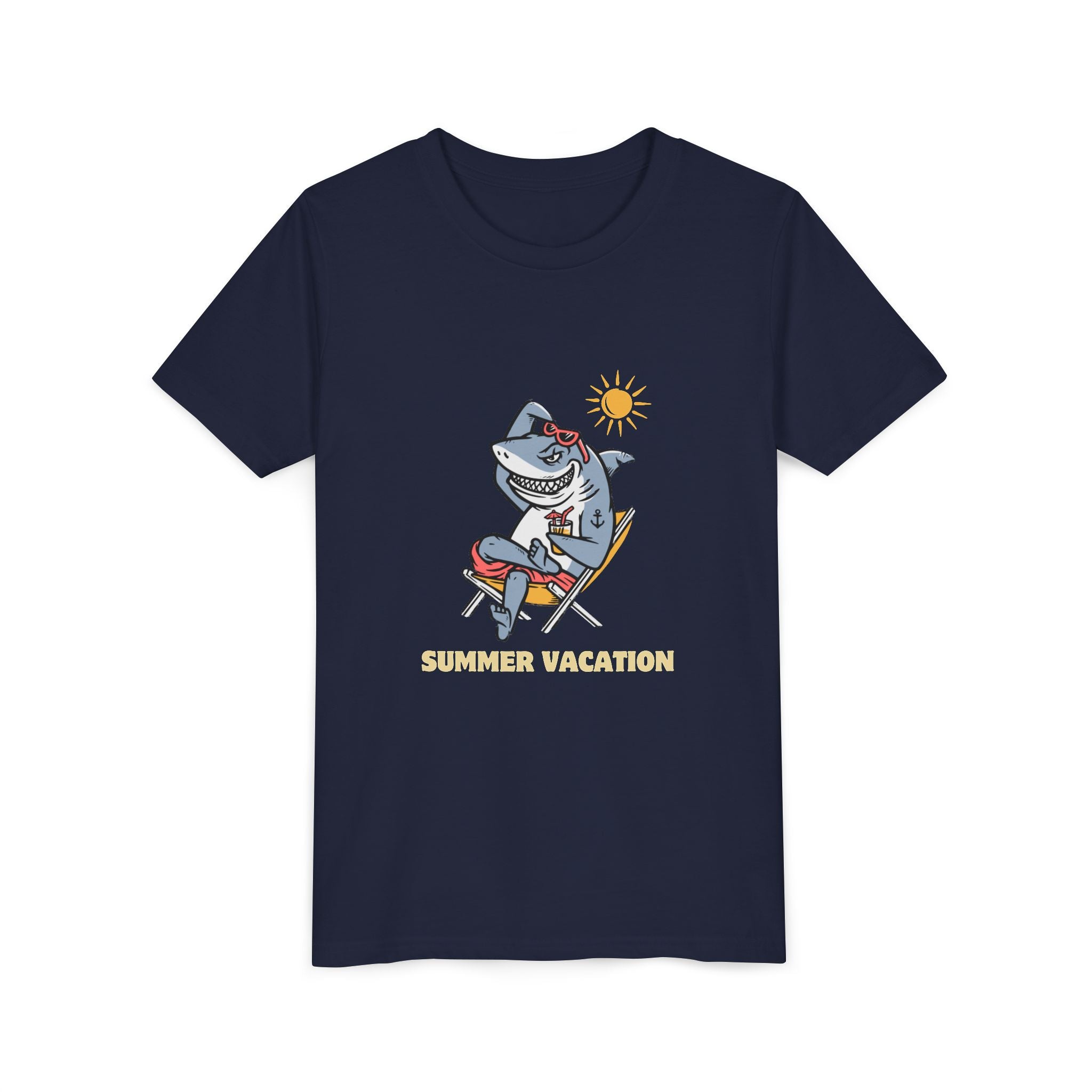 Summer Vacation Shark Youth Tee – Fun Kids Beach Shirt