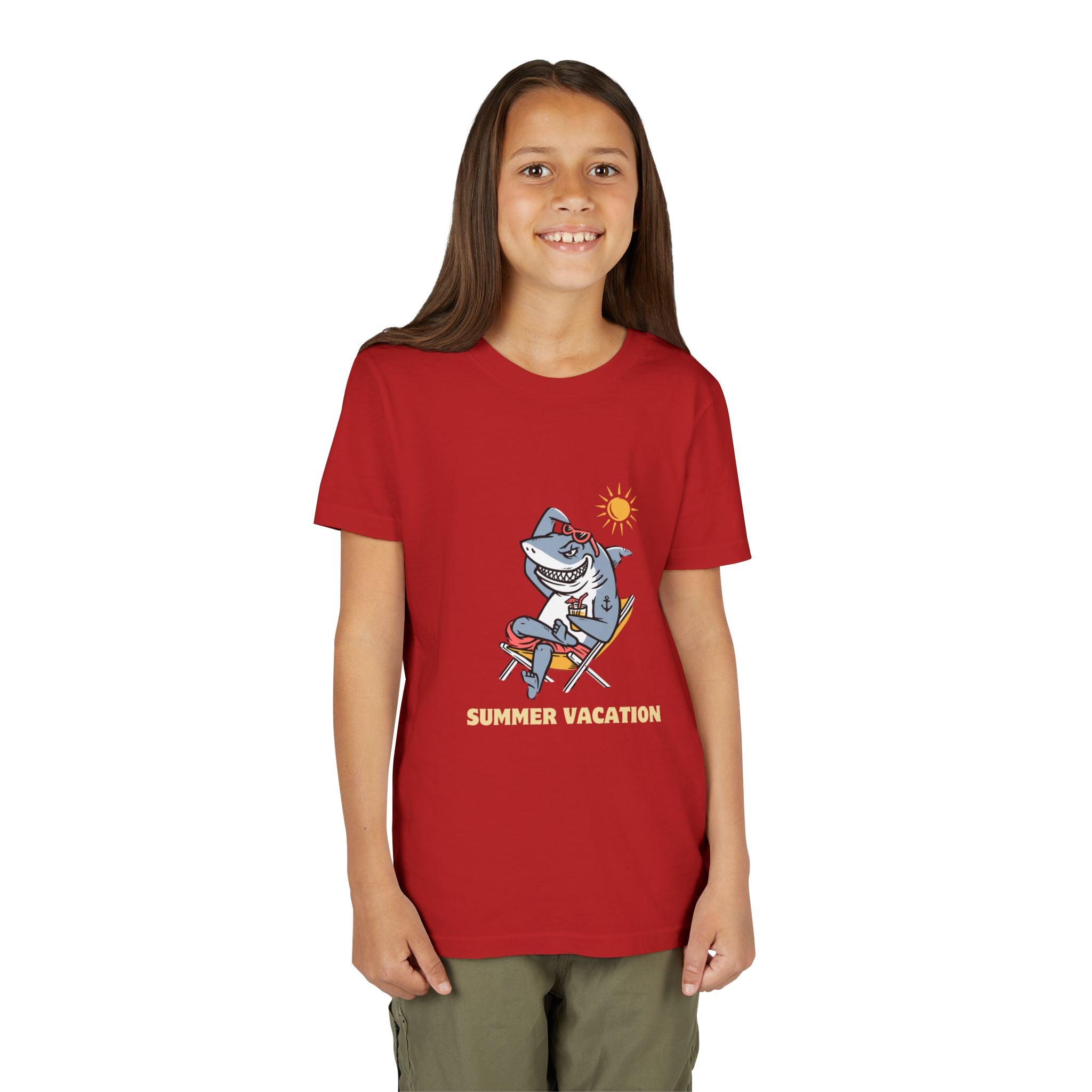Summer Vacation Shark Youth Tee – Fun Kids Beach Shirt