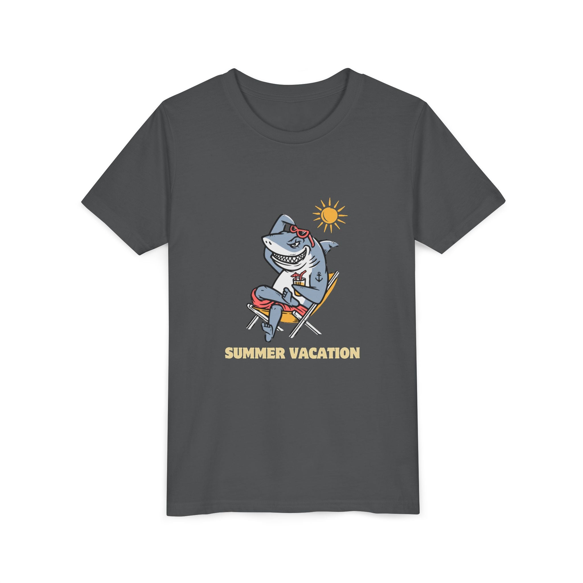 Summer Vacation Shark Youth Tee – Fun Kids Beach Shirt
