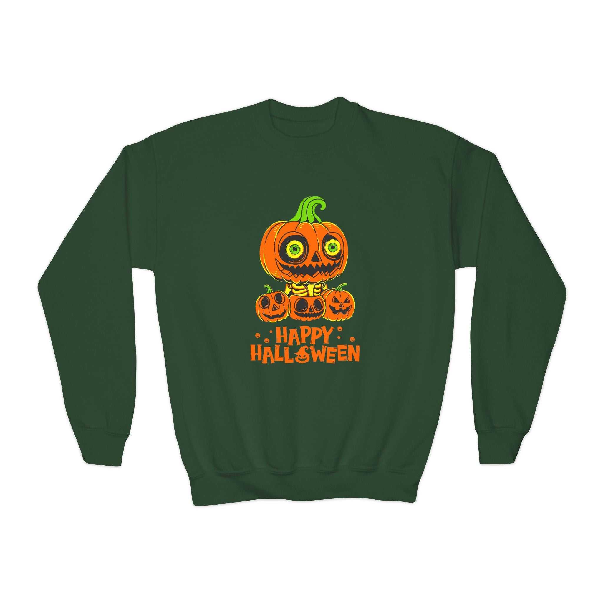 Scary Jack-O'-Lantern Halloween Pumpkin Youth Sweatshirt