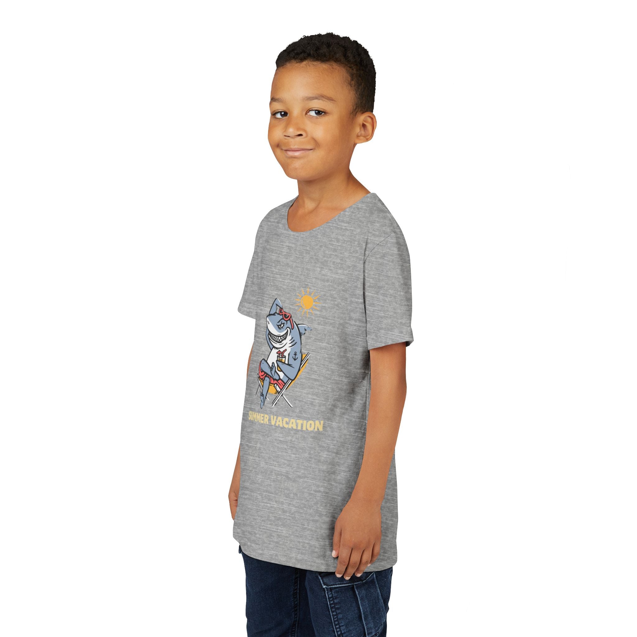 Summer Vacation Shark Youth Tee – Fun Kids Beach Shirt