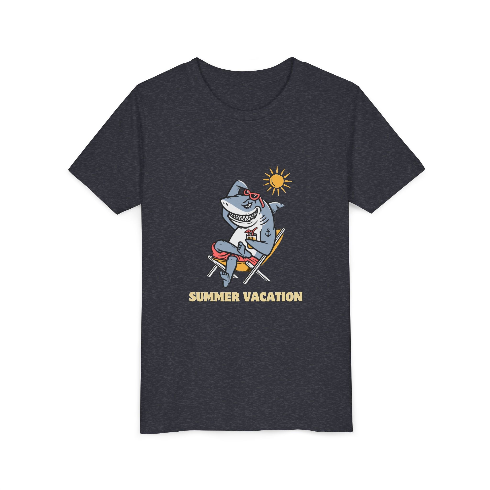 Summer Vacation Shark Youth Tee – Fun Kids Beach Shirt