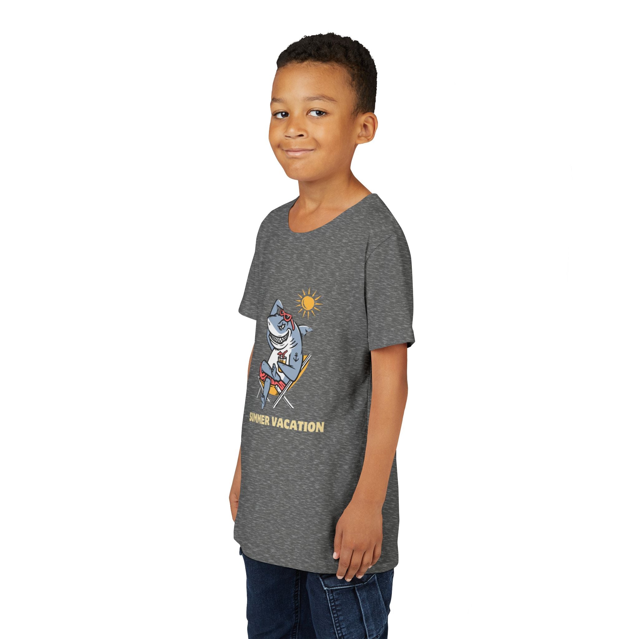 Summer Vacation Shark Youth Tee – Fun Kids Beach Shirt