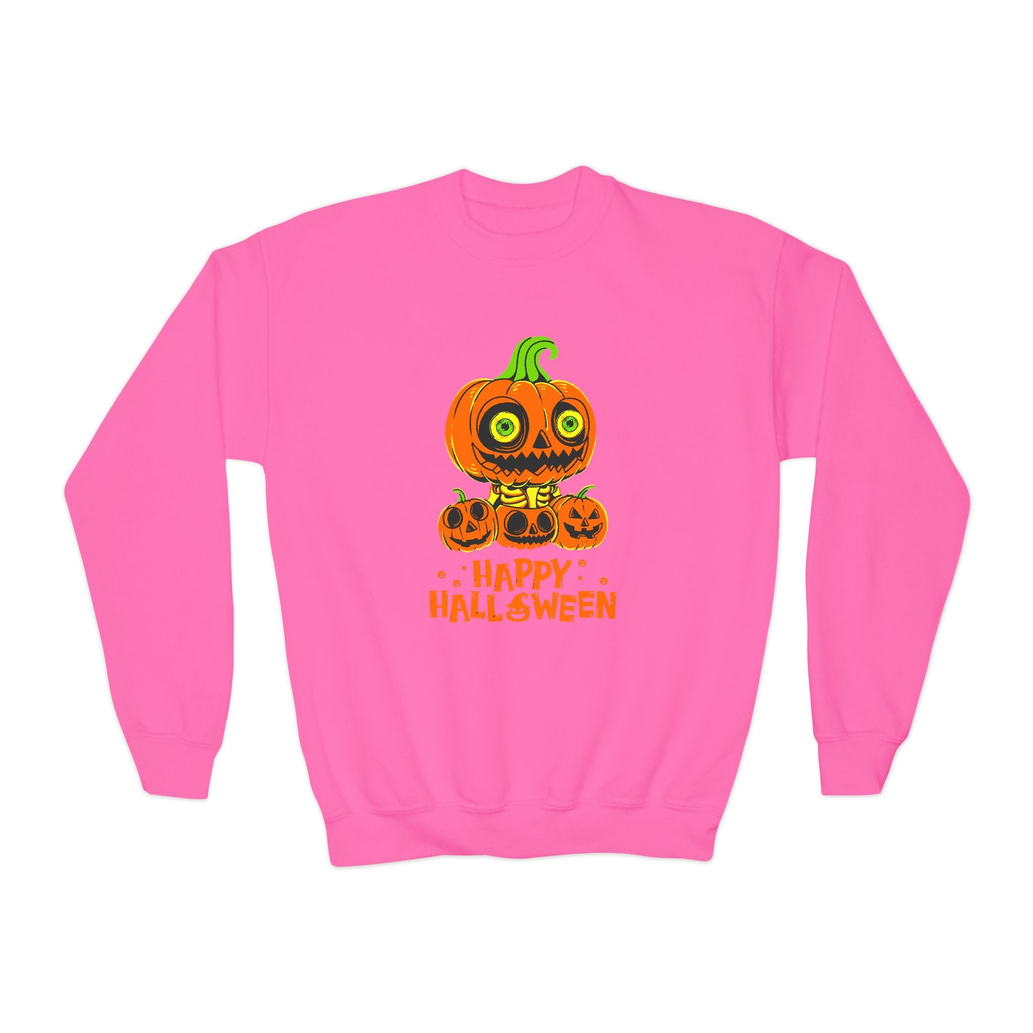Scary Jack-O'-Lantern Halloween Pumpkin Youth Sweatshirt