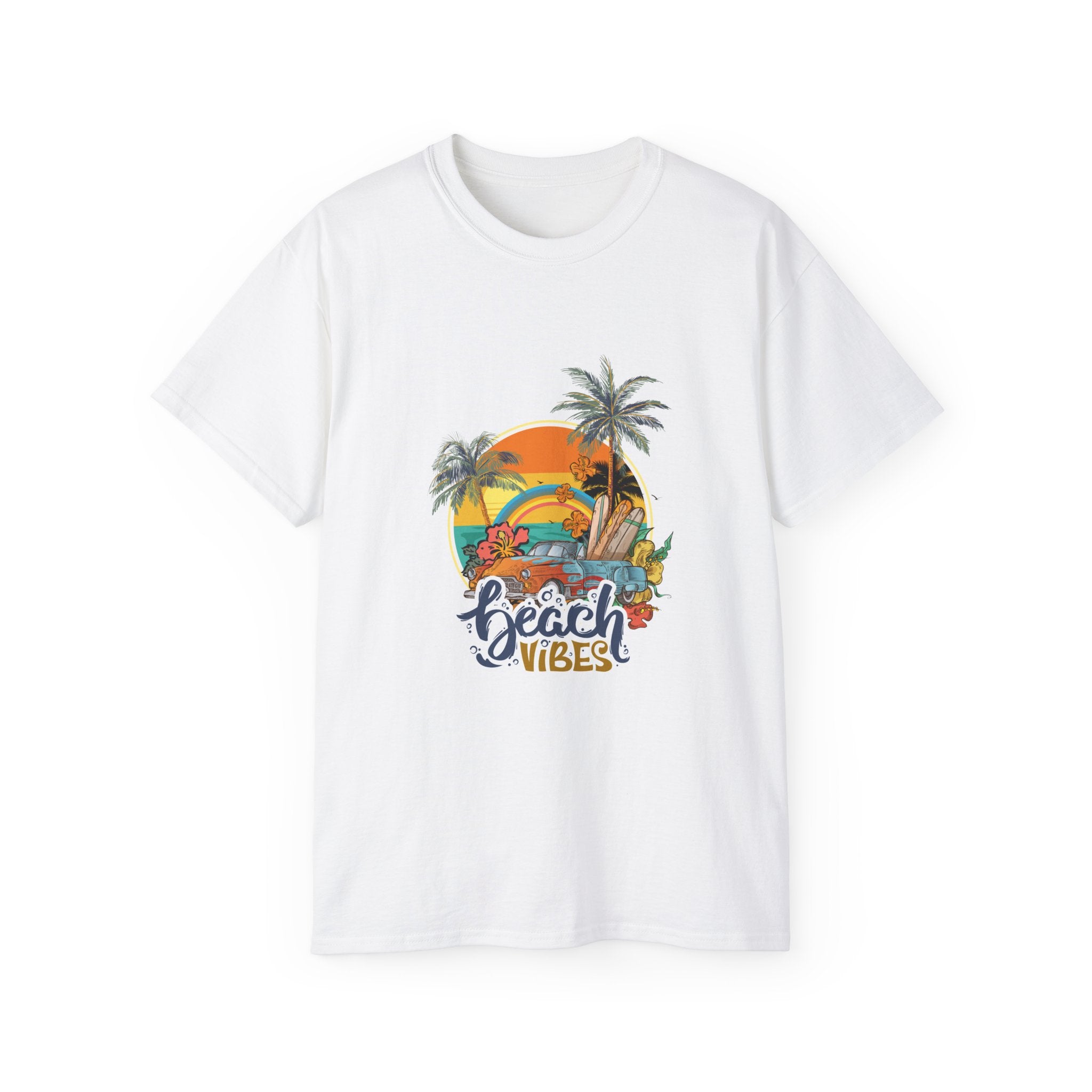 Beach Vibes Retro Sunset Surf T-Shirt