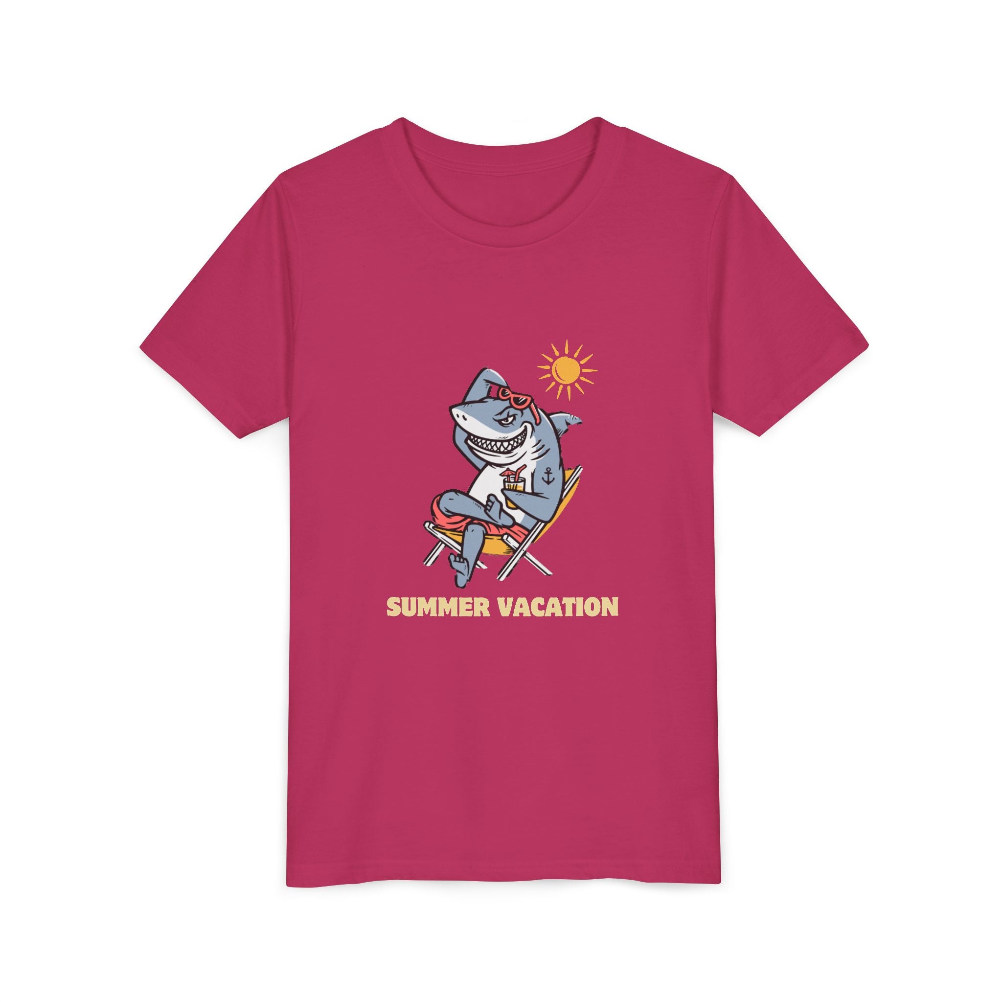 Summer Vacation Shark Youth Tee – Fun Kids Beach Shirt