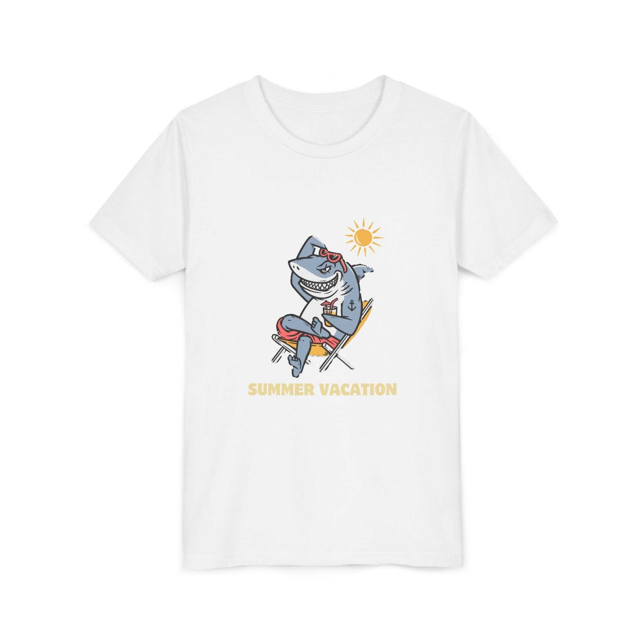 Summer Vacation Shark Youth Tee – Fun Kids Beach Shirt