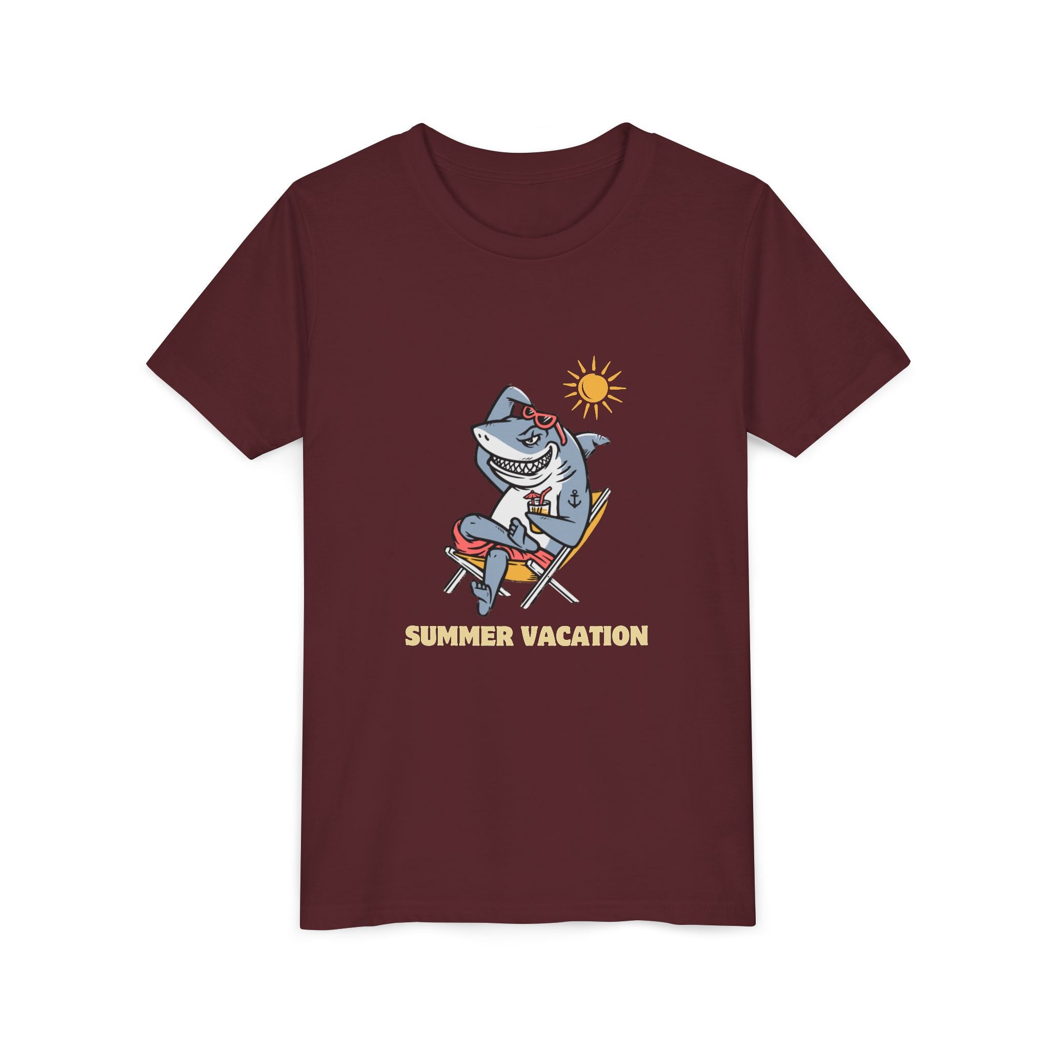 Summer Vacation Shark Youth Tee – Fun Kids Beach Shirt