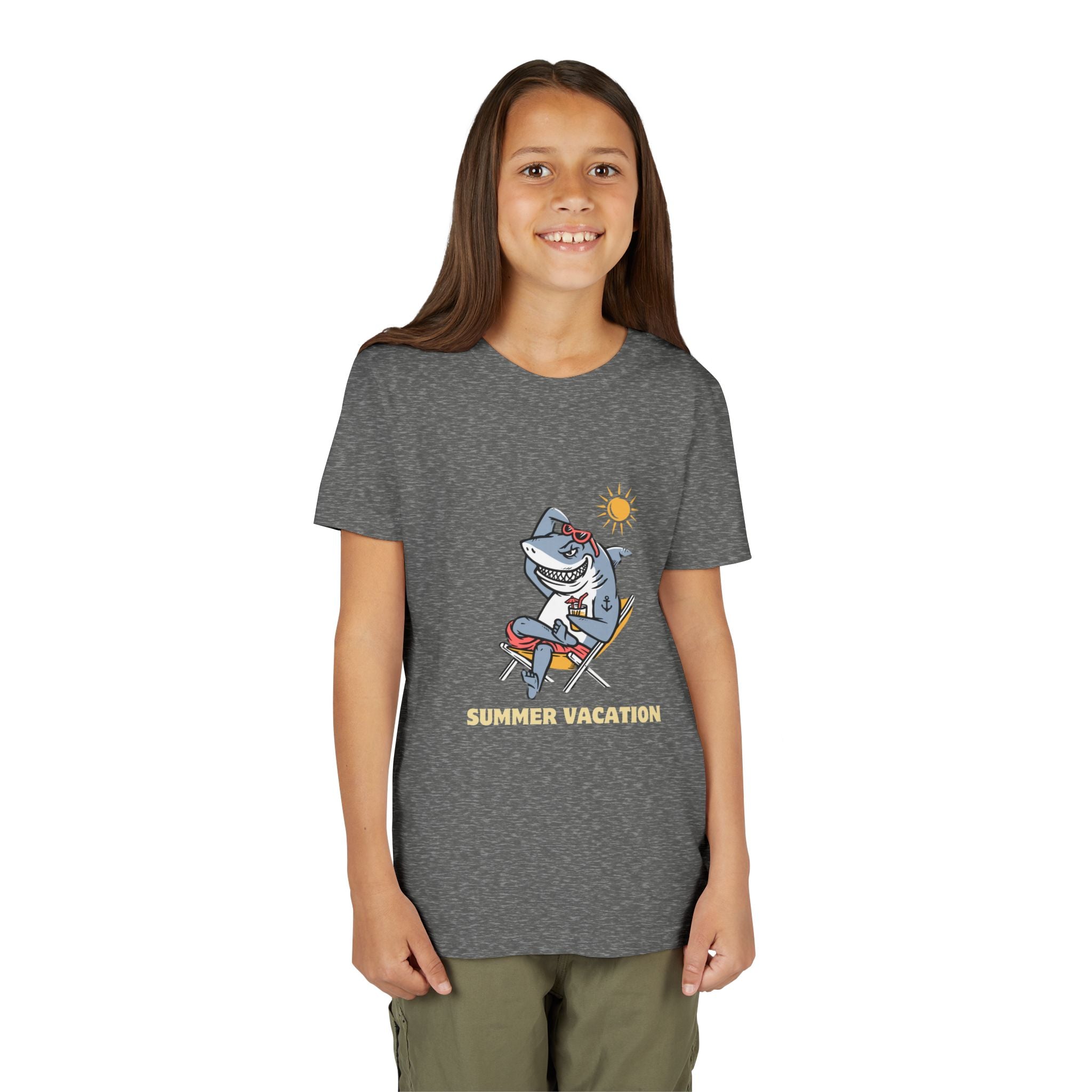 Summer Vacation Shark Youth Tee – Fun Kids Beach Shirt
