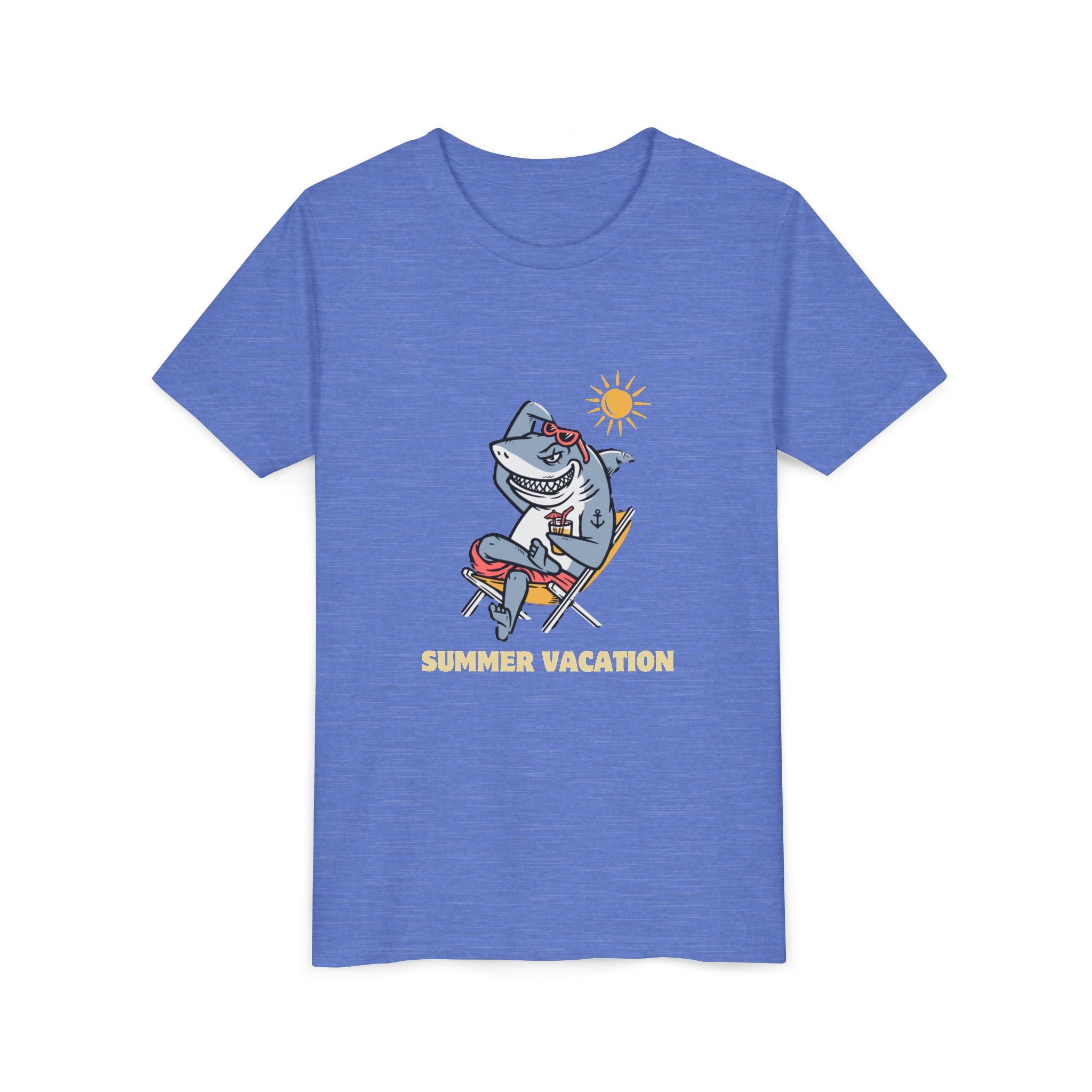 Summer Vacation Shark Youth Tee – Fun Kids Beach Shirt