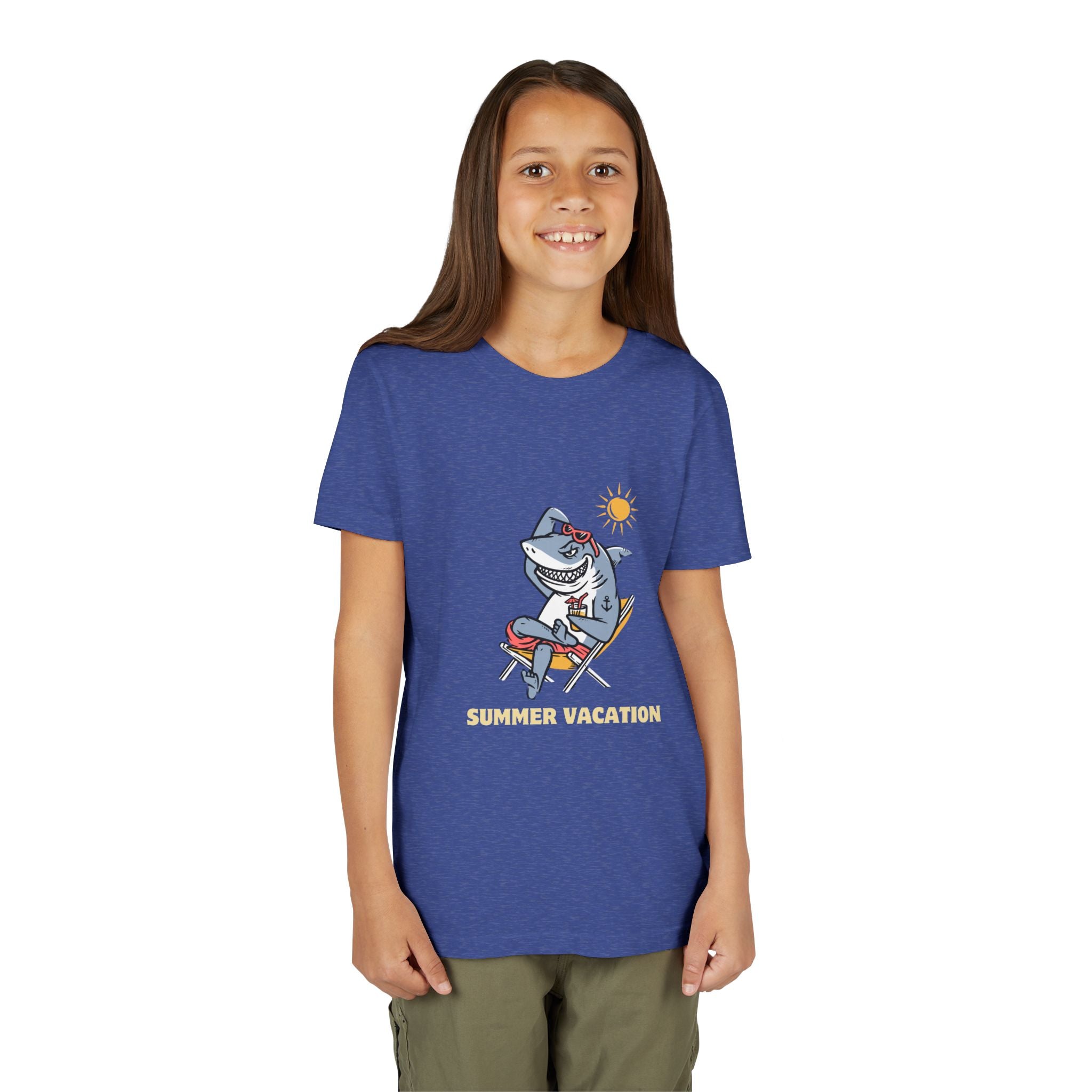 Summer Vacation Shark Youth Tee – Fun Kids Beach Shirt