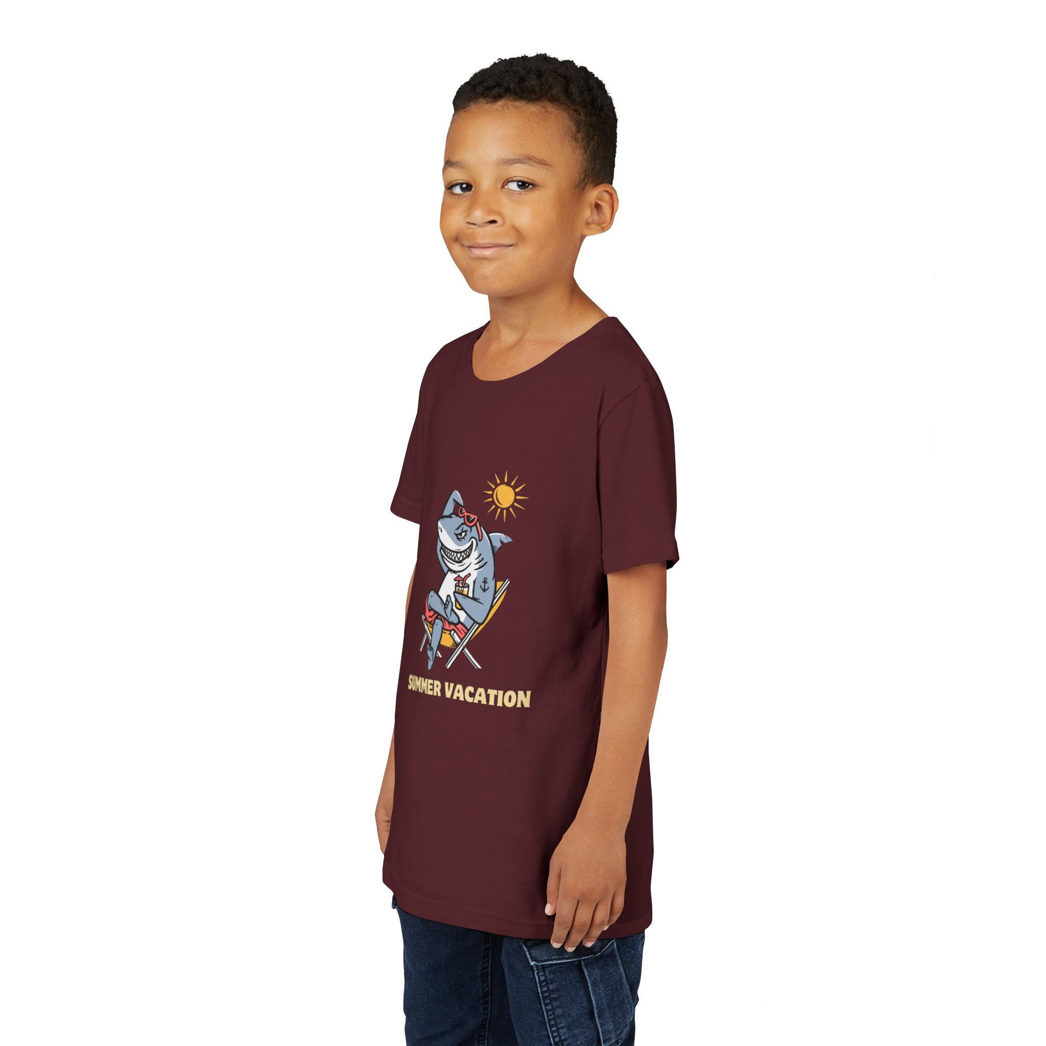 Summer Vacation Shark Youth Tee – Fun Kids Beach Shirt