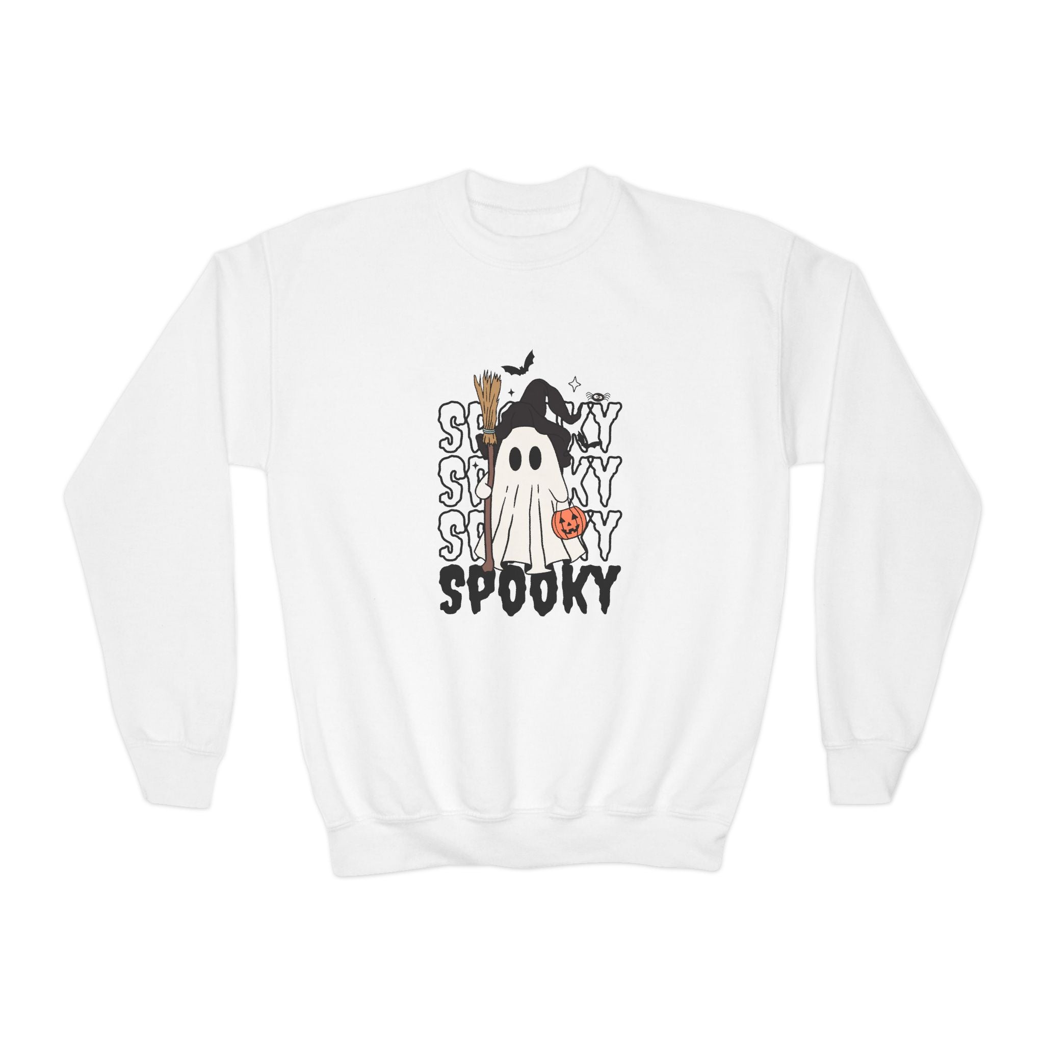 Youth Halloween Spooky Ghost Crewneck Sweatshirt