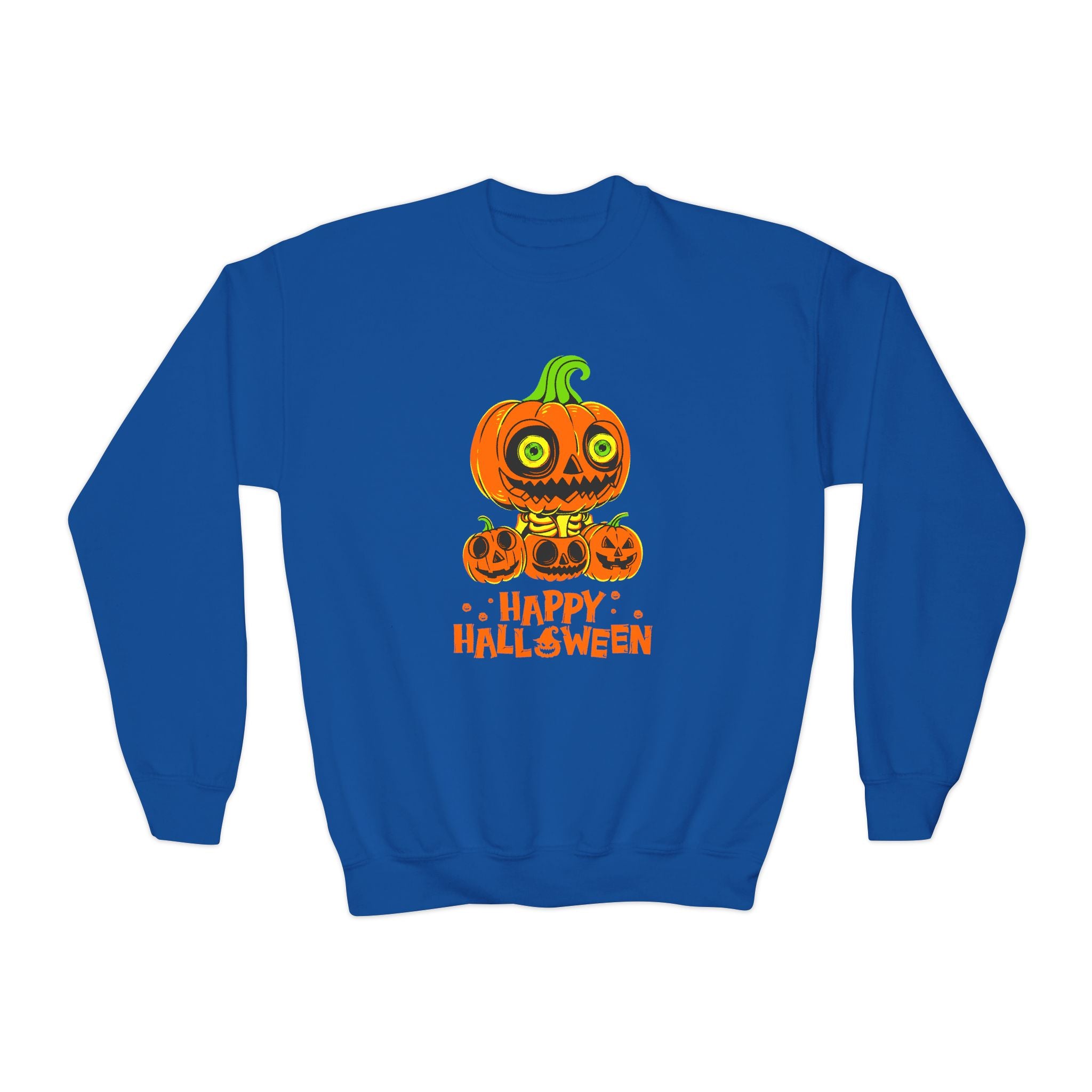 Scary Jack-O'-Lantern Halloween Pumpkin Youth Sweatshirt