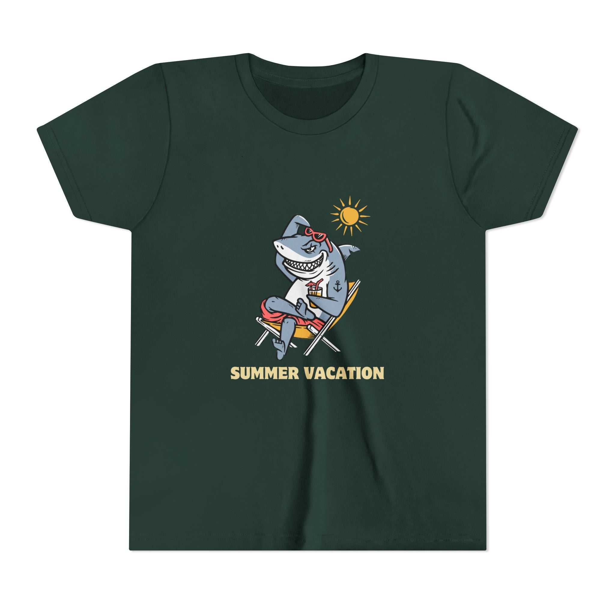 Summer Vacation Shark Youth Tee – Fun Kids Beach Shirt