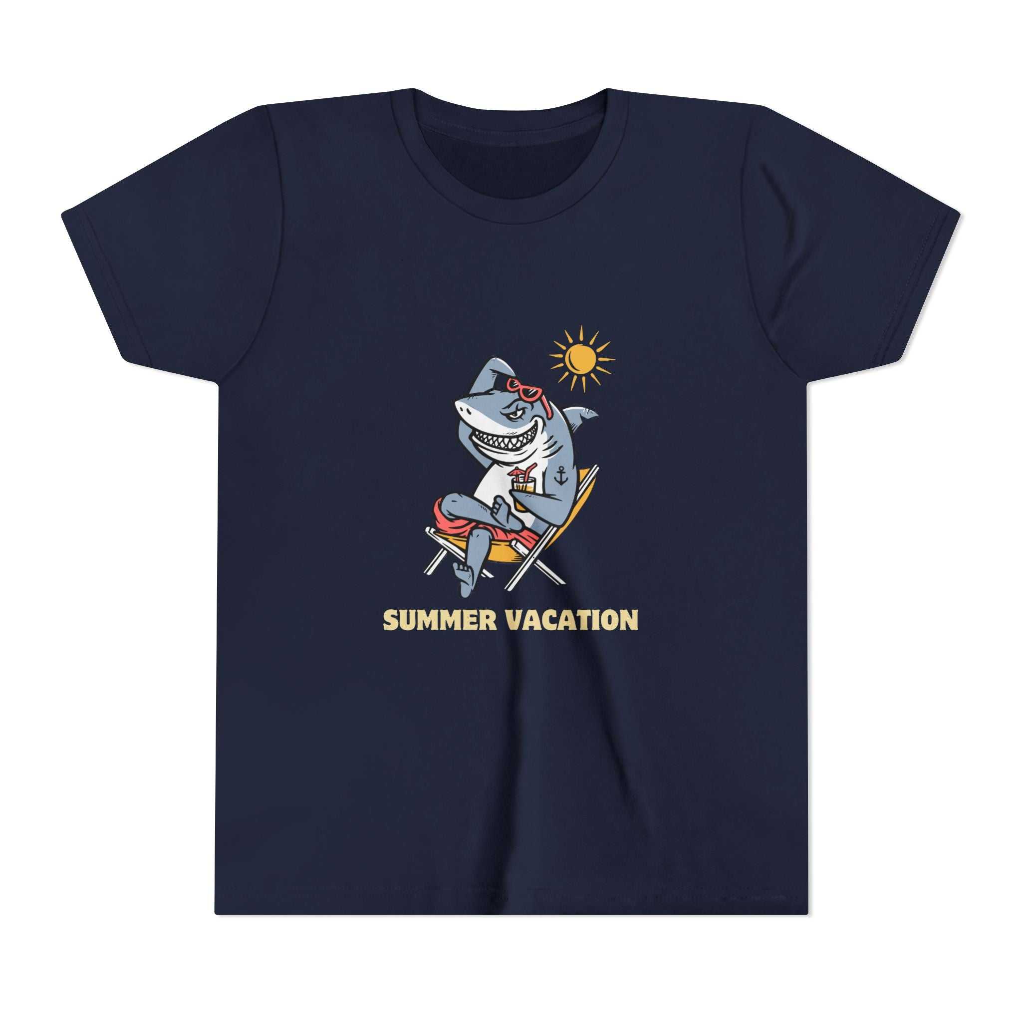 Summer Vacation Shark Youth Tee – Fun Kids Beach Shirt