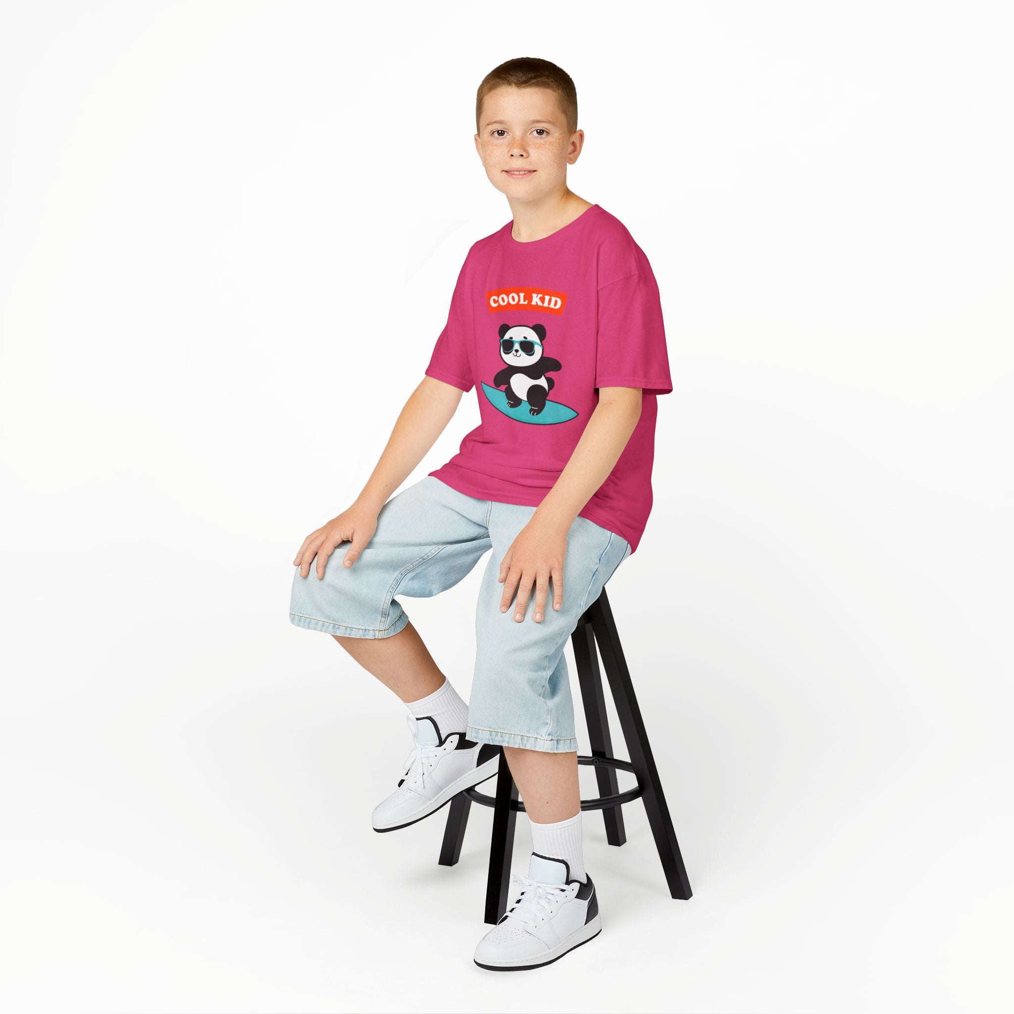 Cool Panda Kid Surfing T-Shirt