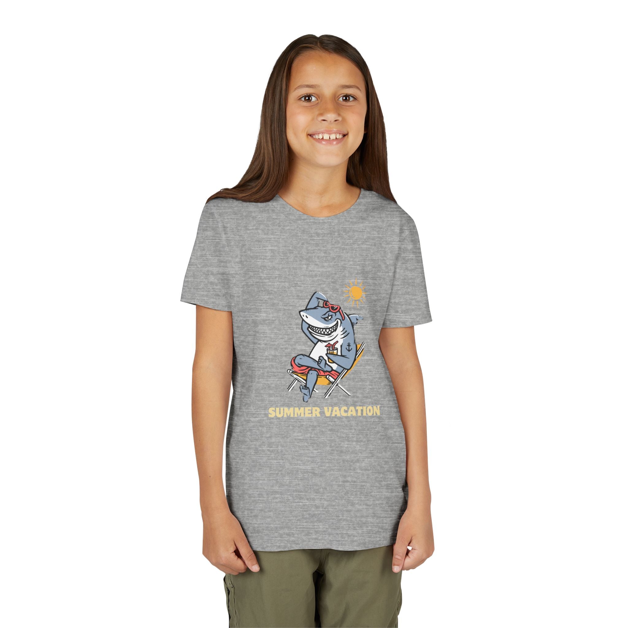 Summer Vacation Shark Youth Tee – Fun Kids Beach Shirt