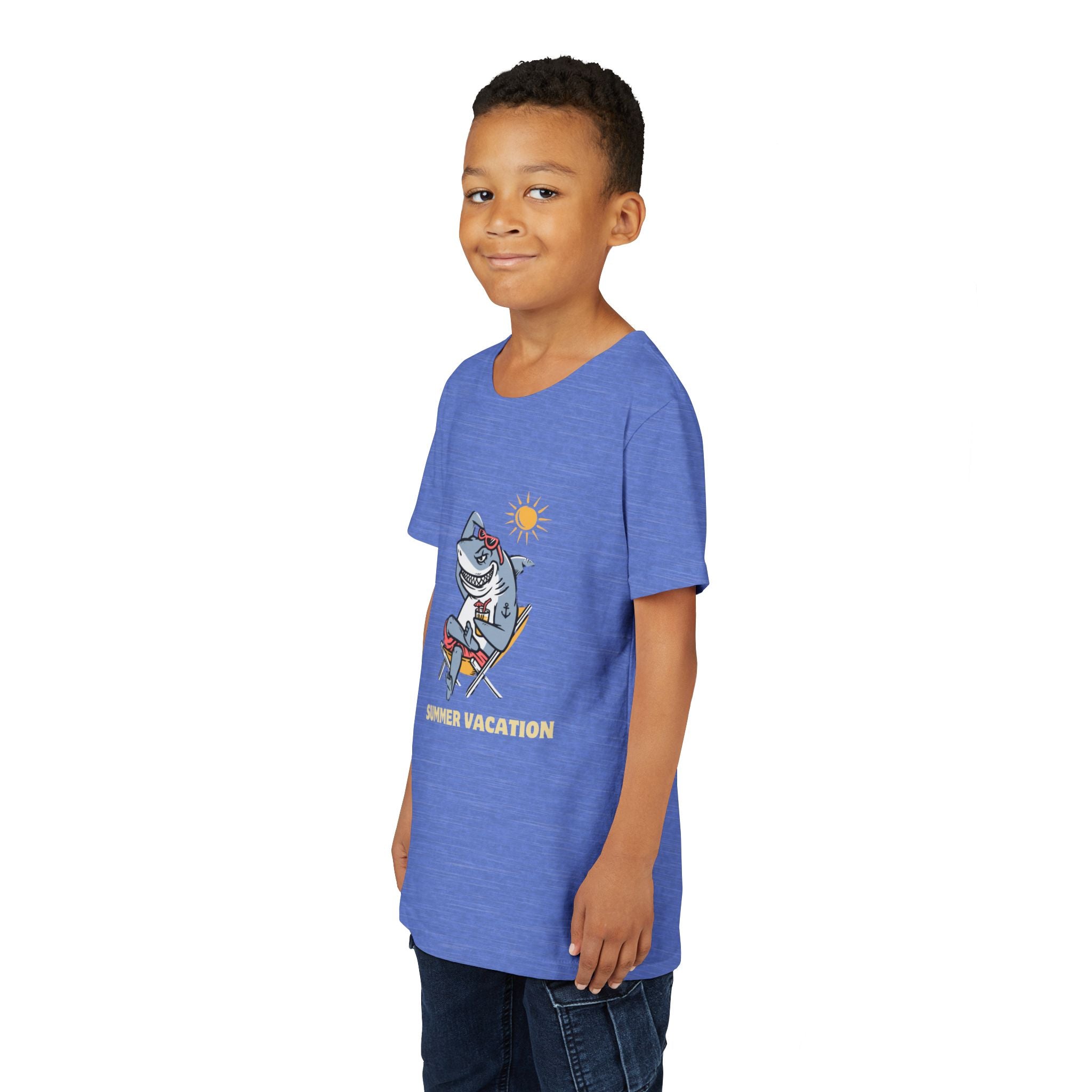 Summer Vacation Shark Youth Tee – Fun Kids Beach Shirt