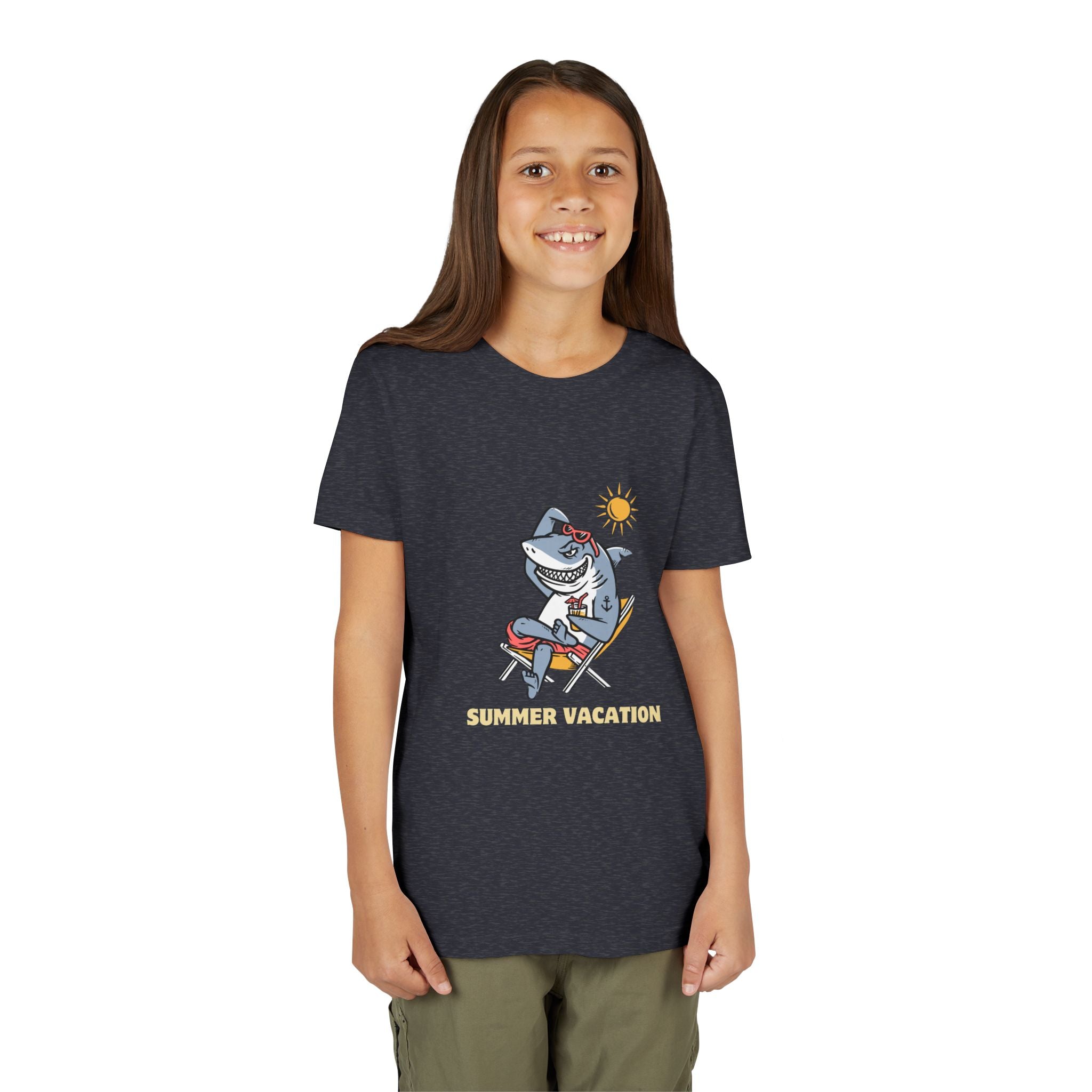 Summer Vacation Shark Youth Tee – Fun Kids Beach Shirt
