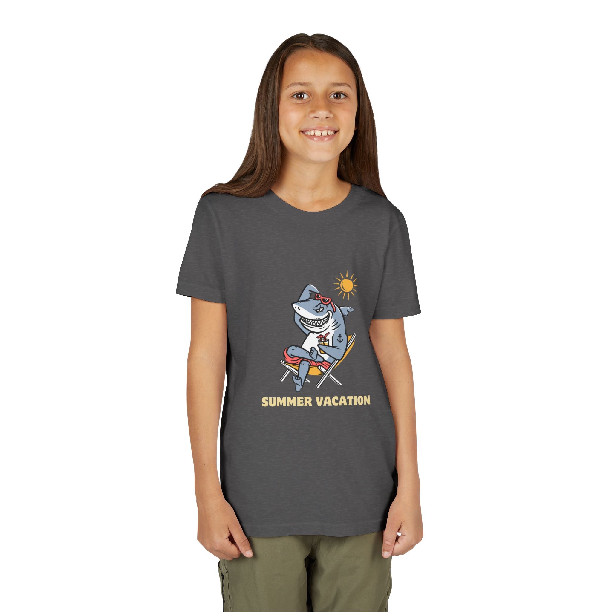 Summer Vacation Shark Youth Tee – Fun Kids Beach Shirt