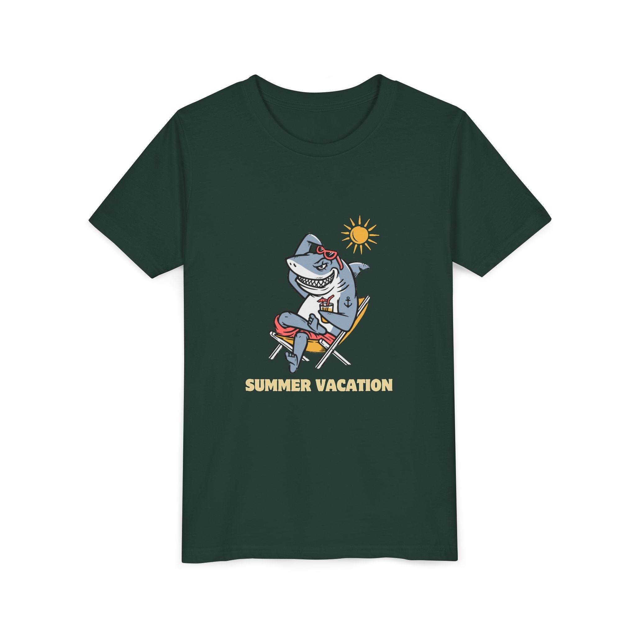 Summer Vacation Shark Youth Tee – Fun Kids Beach Shirt