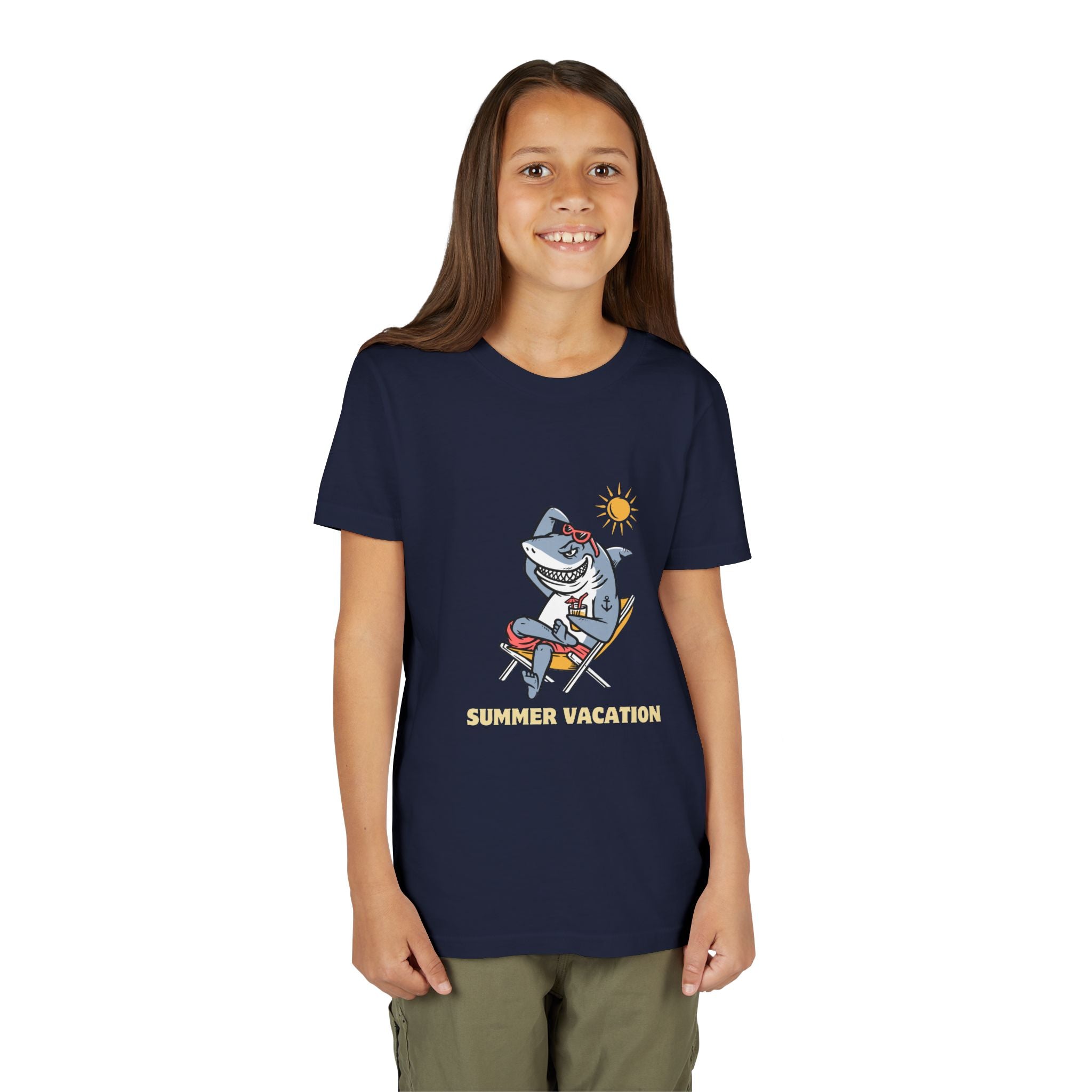 Summer Vacation Shark Youth Tee – Fun Kids Beach Shirt