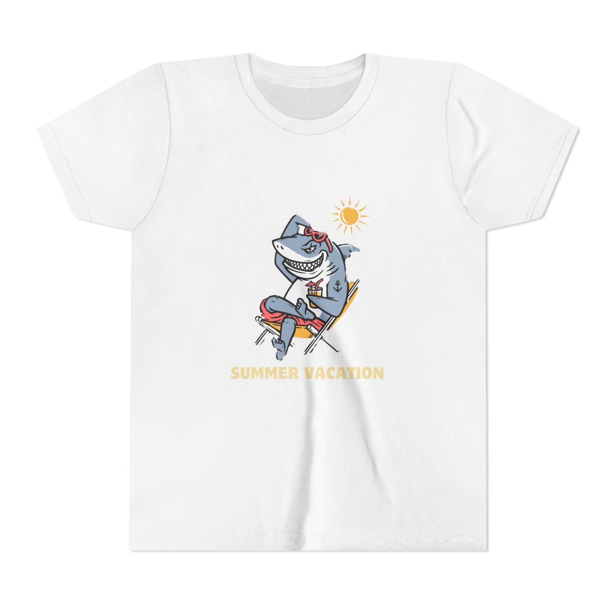 Summer Vacation Shark Youth Tee – Fun Kids Beach Shirt