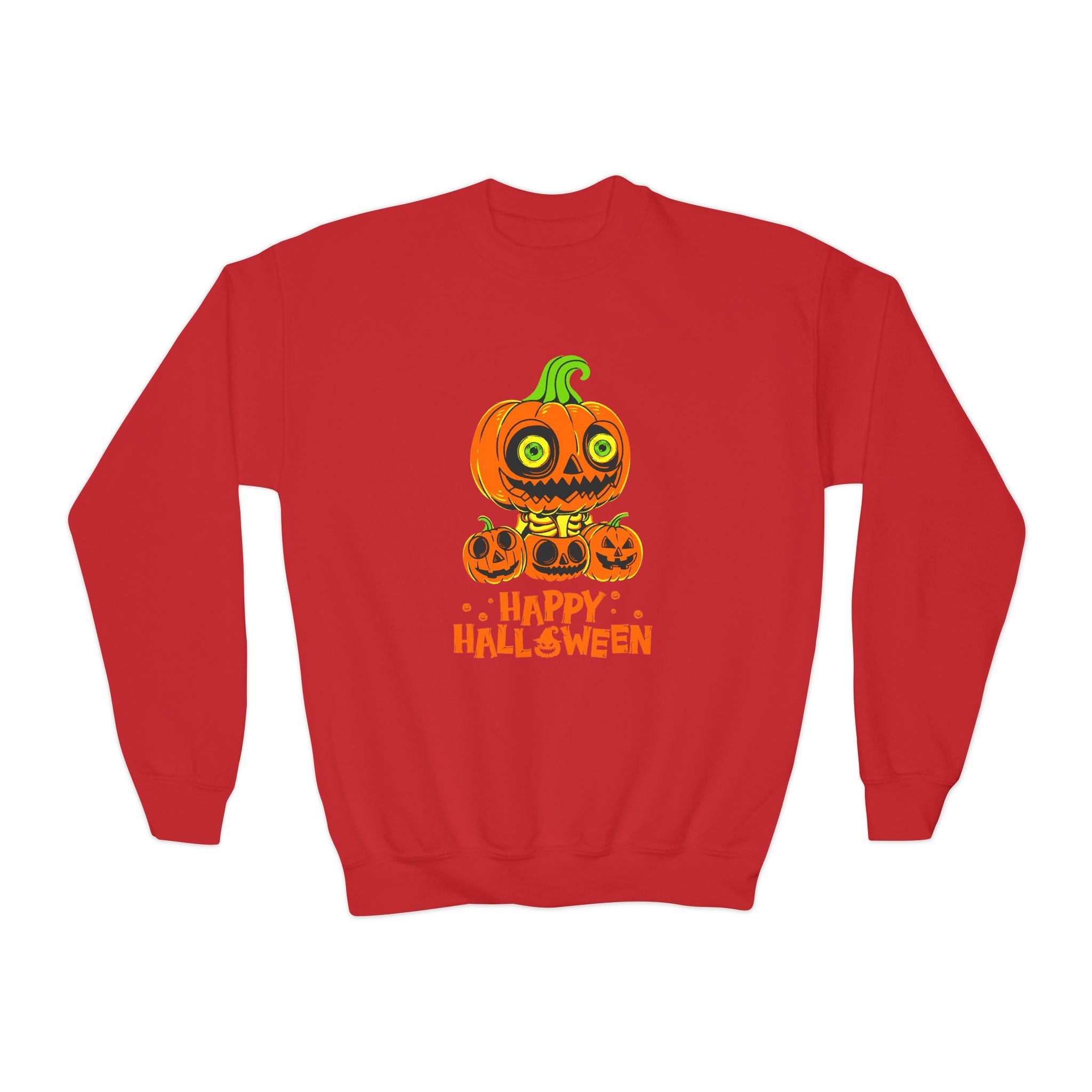 Scary Jack-O'-Lantern Halloween Pumpkin Youth Sweatshirt