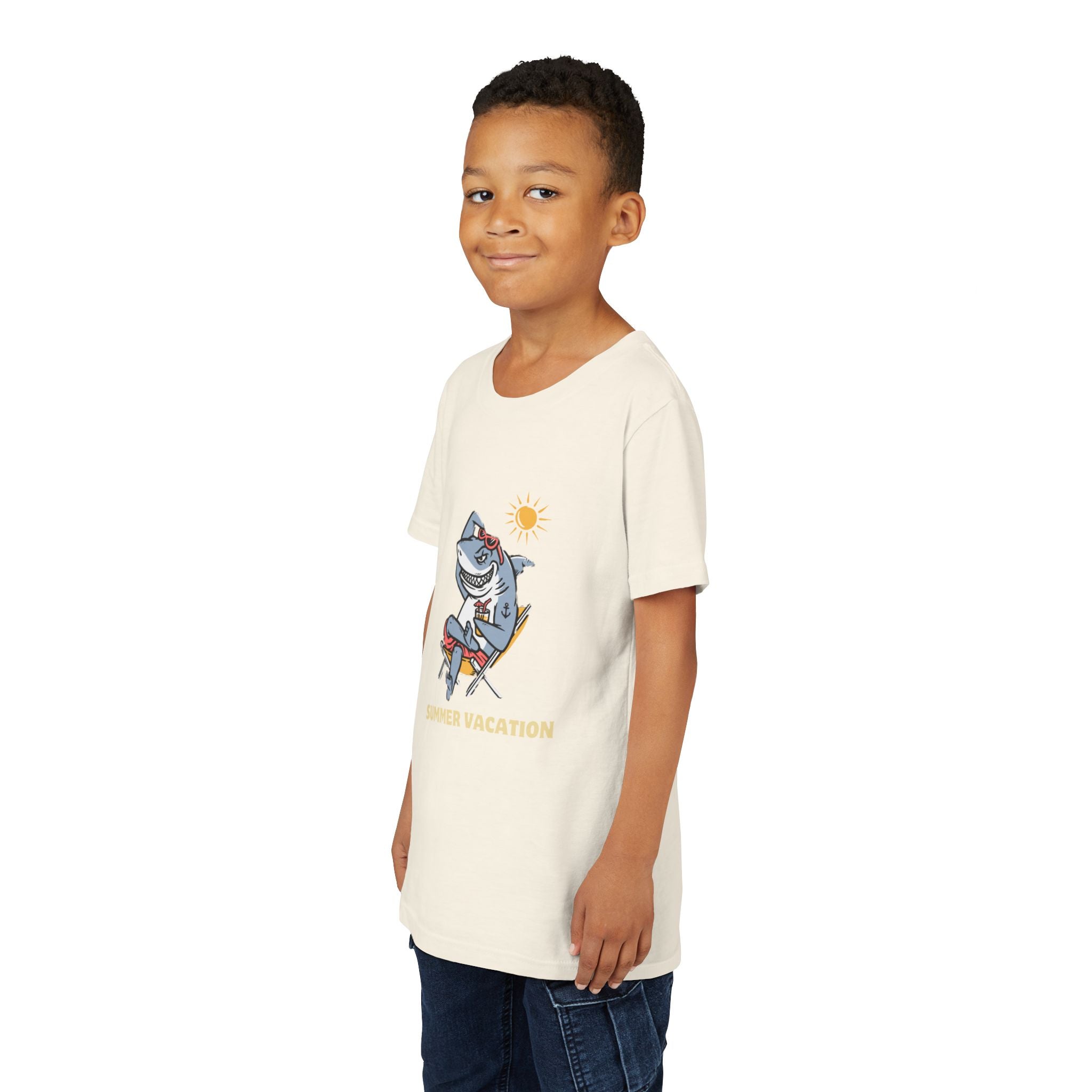 Summer Vacation Shark Youth Tee – Fun Kids Beach Shirt