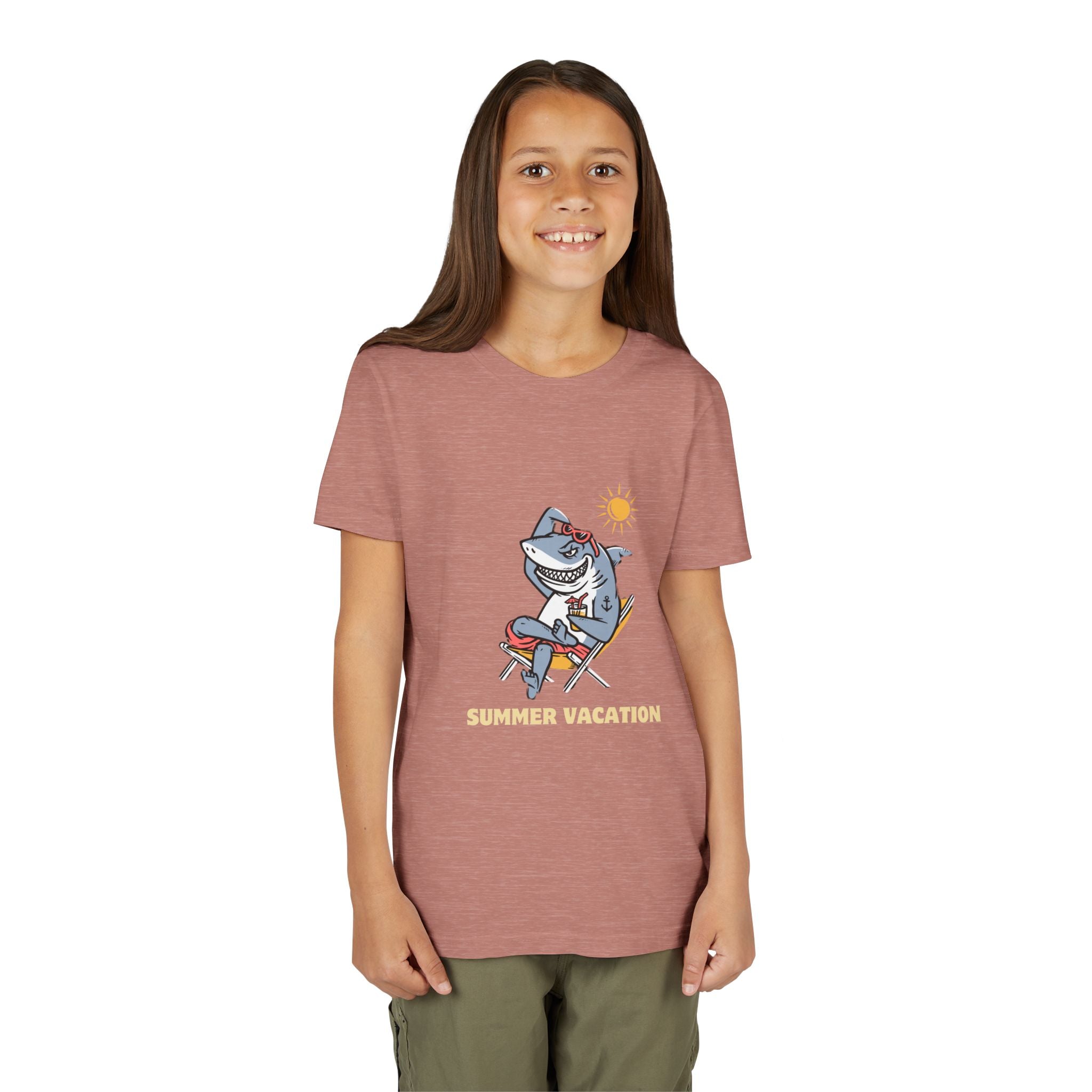 Summer Vacation Shark Youth Tee – Fun Kids Beach Shirt