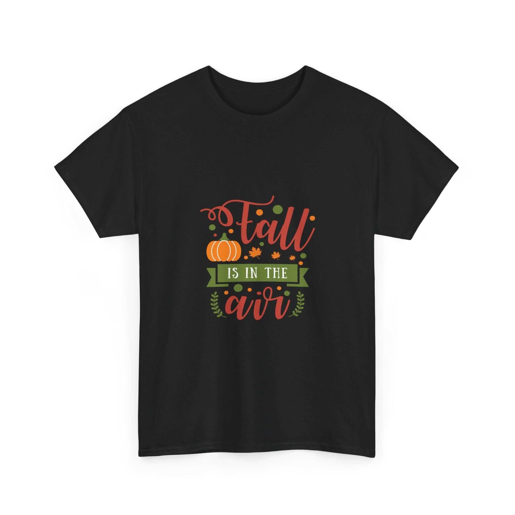 Black youth T-shirt with fall season graphic