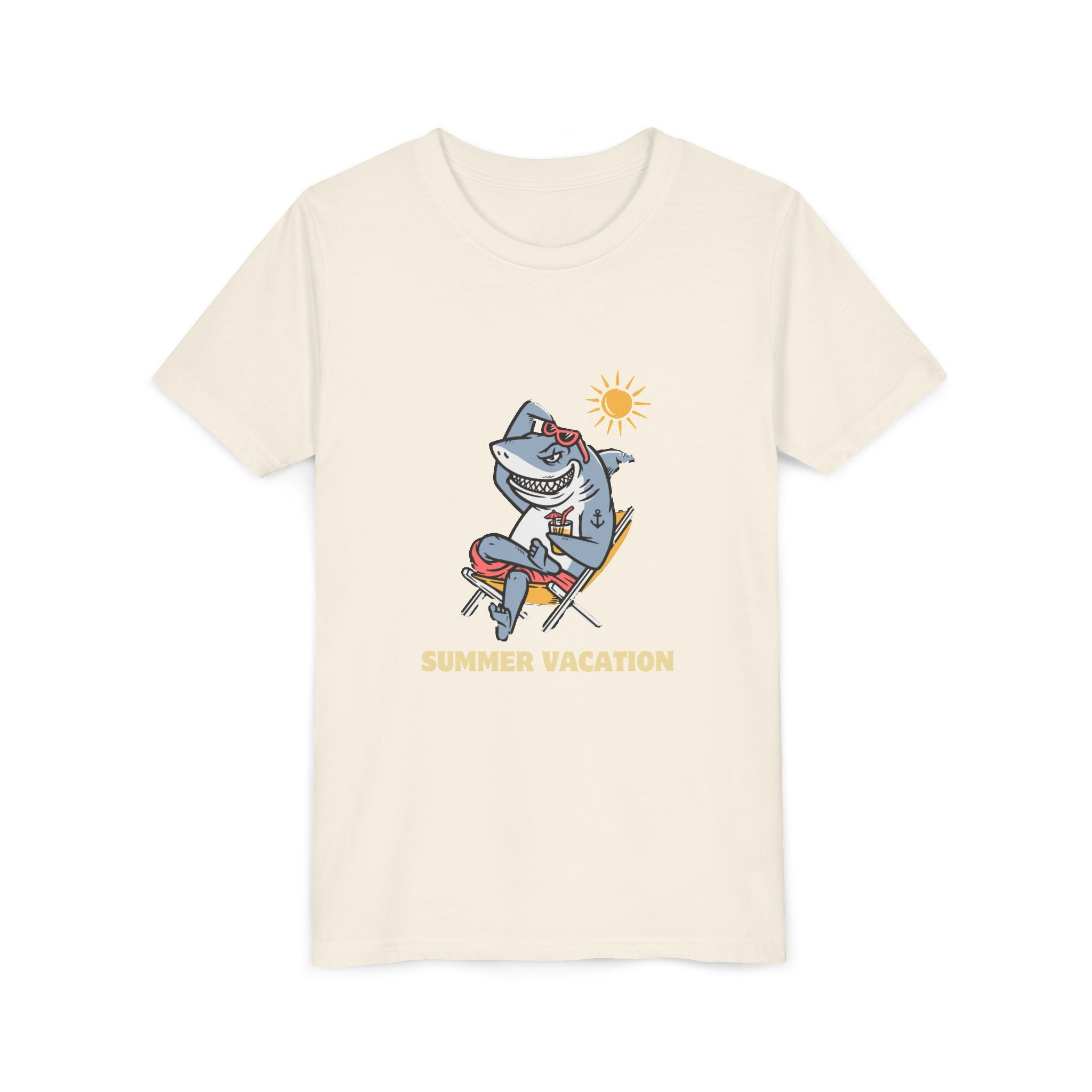 Summer Vacation Shark Youth Tee – Fun Kids Beach Shirt