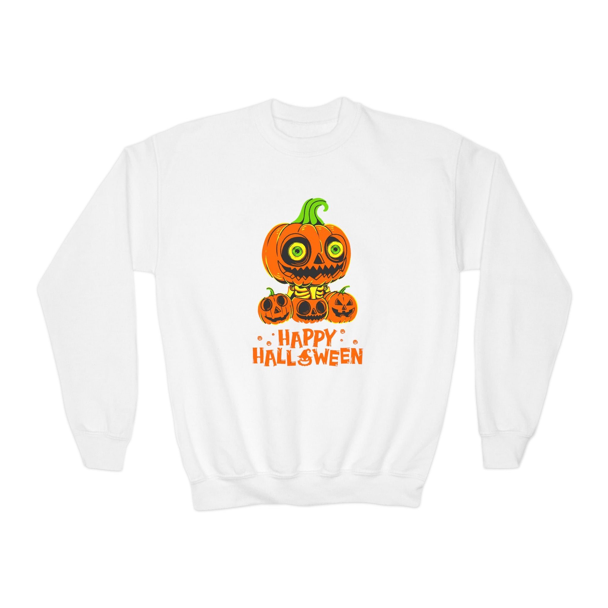 Scary Jack-O'-Lantern Halloween Pumpkin Youth Sweatshirt